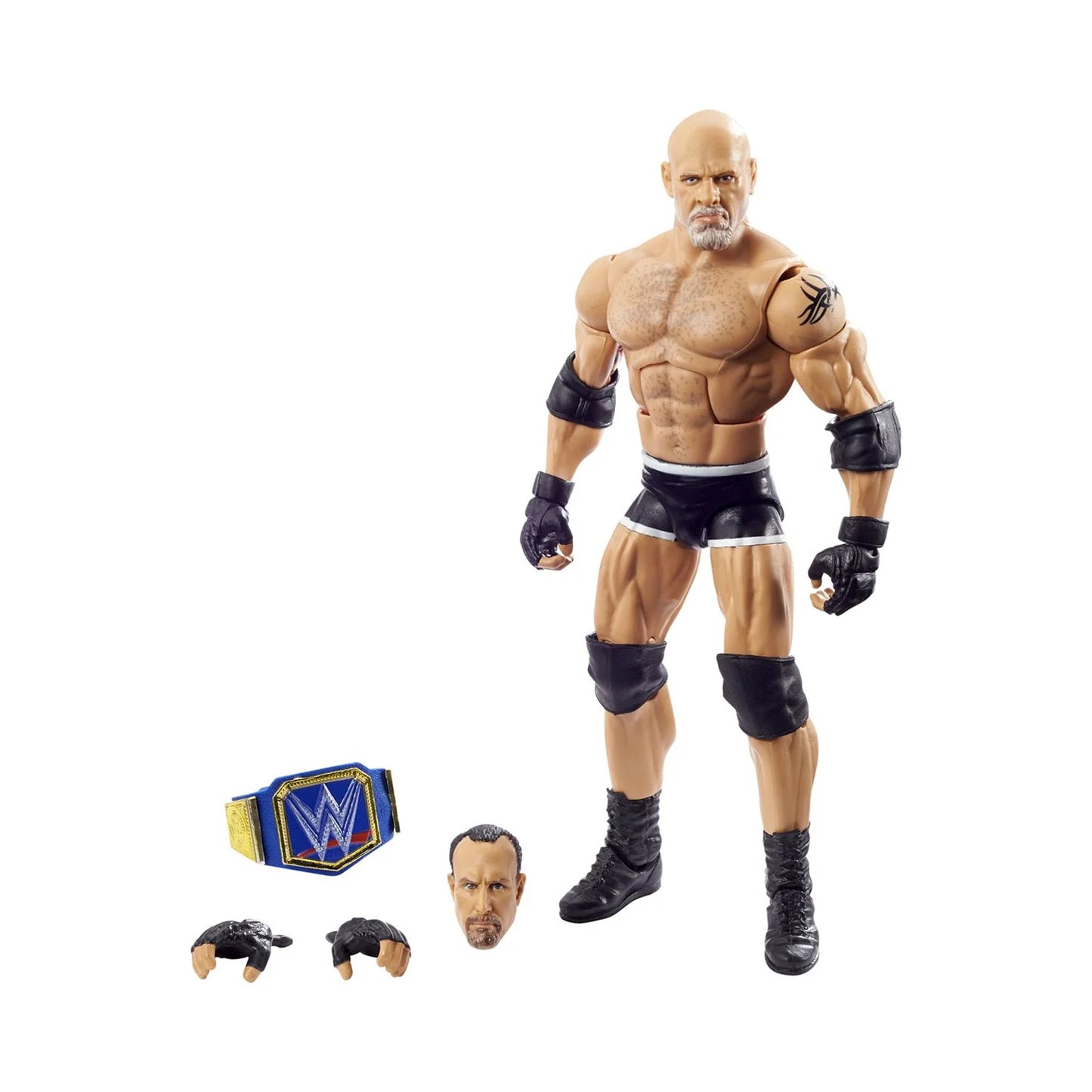 WWE Elite Wrestlemania Goldberg Action Figure and Paul Ellering with Rocco Build-A-Figure Piece