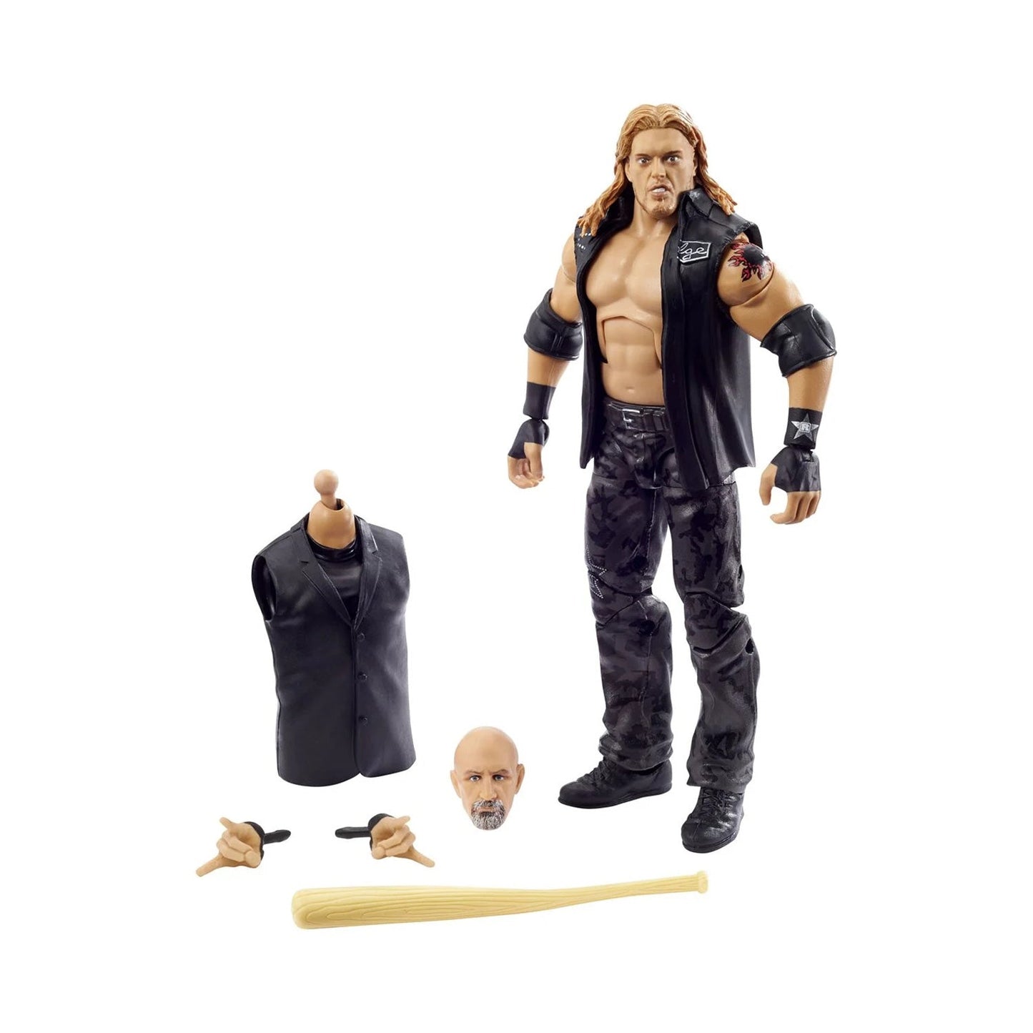 WWE Elite Wrestlemania Edge Action Figure and Paul Ellering with Rocco Build-A-Figure Pieces