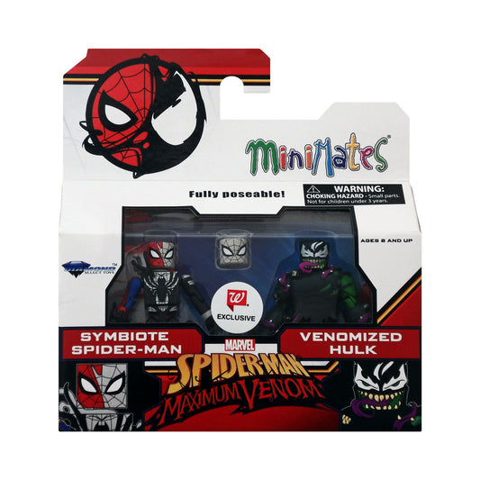 Spider-Man Maximum Venom Minimates Exclusive Symbiote Spider-Man & Venomized Hulk Action Figures