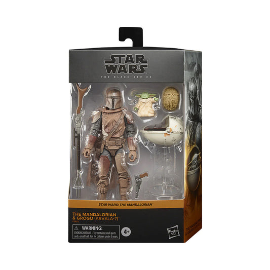 Star Wars: The Black Series The Mandalorian & Grogu (Arvala-7) Action Figures from Star Wars: The Mandalorian