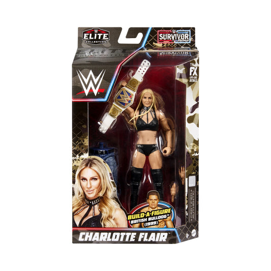 WWE Elite Survivor Series Charlotte Flair Action Figure and British Bulldog (1999) Build-A-Figure Piece