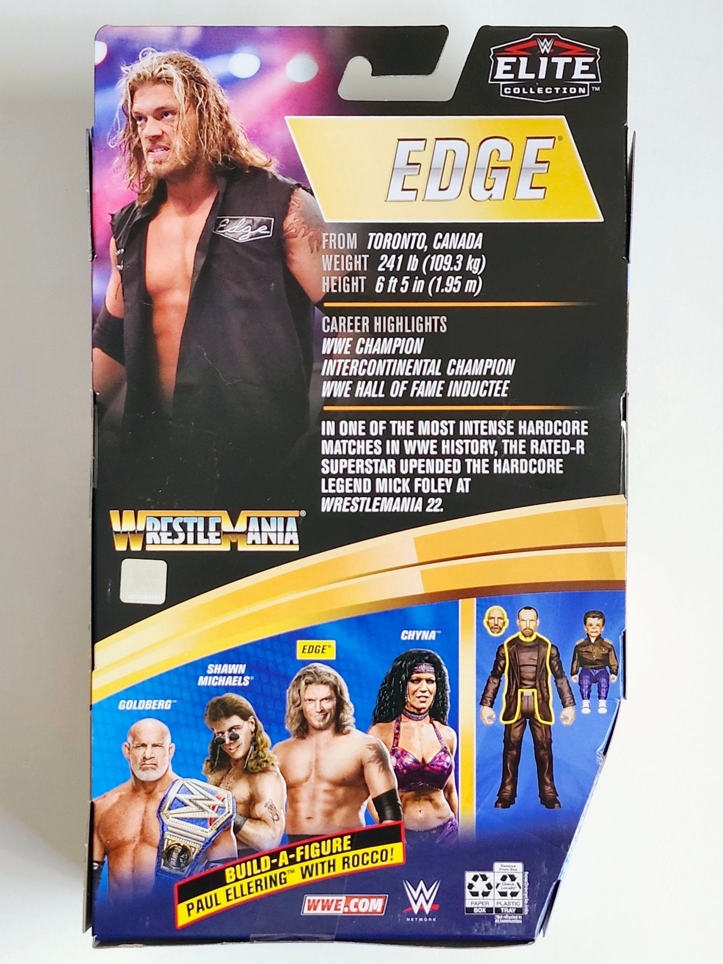 WWE Elite Wrestlemania Edge Action Figure and Paul Ellering with Rocco Build-A-Figure Pieces