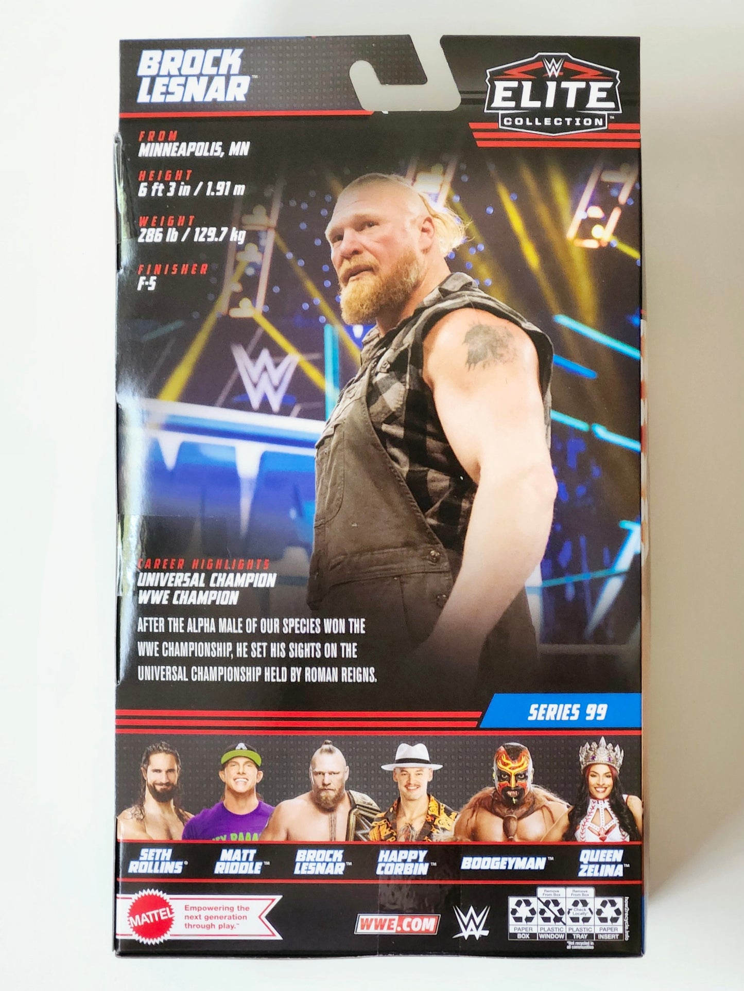 WWE Elite Collection Series 99 Brock Lesnar (Brown Overalls) Action Figure