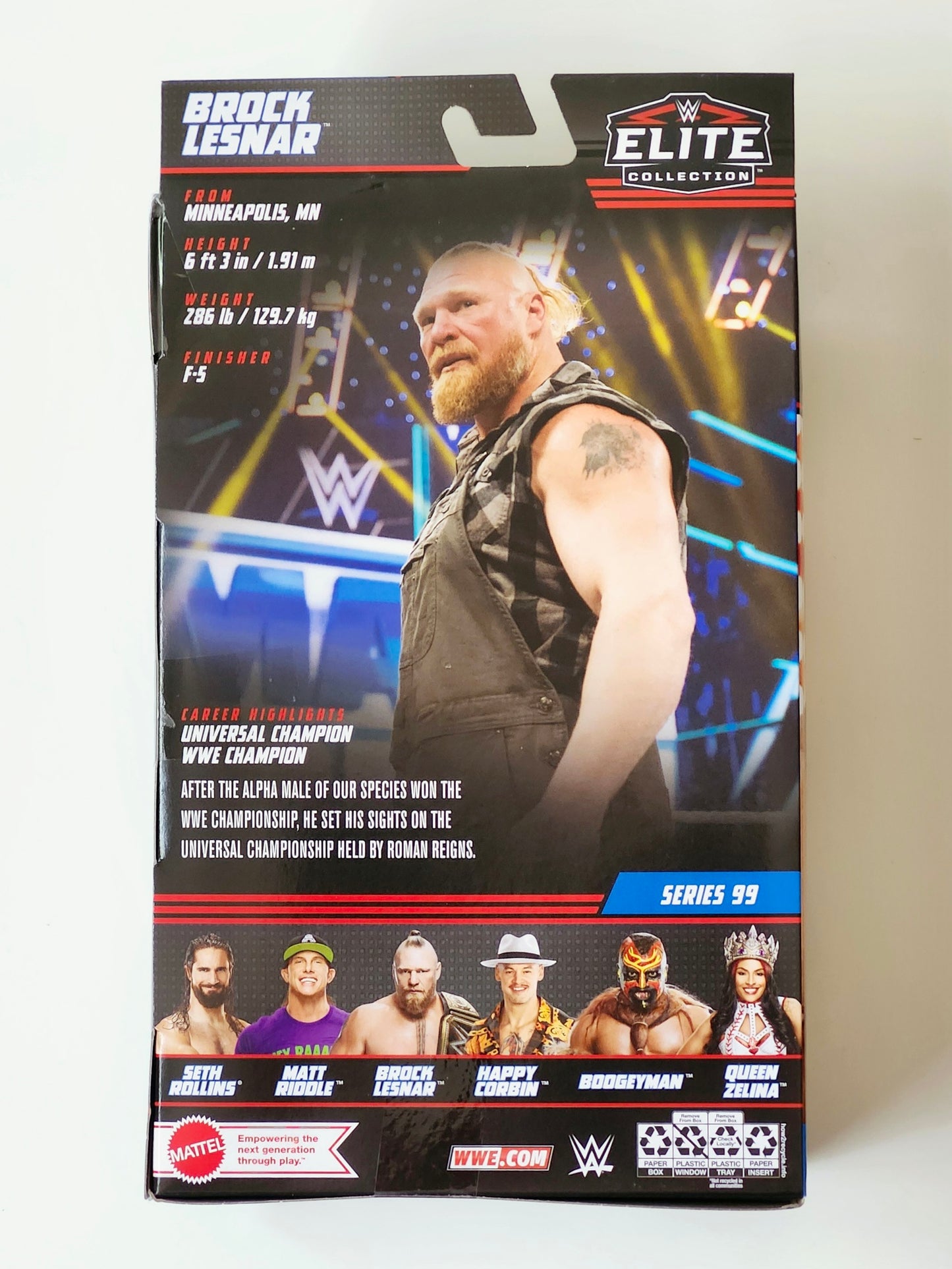 WWE Elite Collection Series 99 Brock Lesnar (Blue Overalls Chase) Action Figure