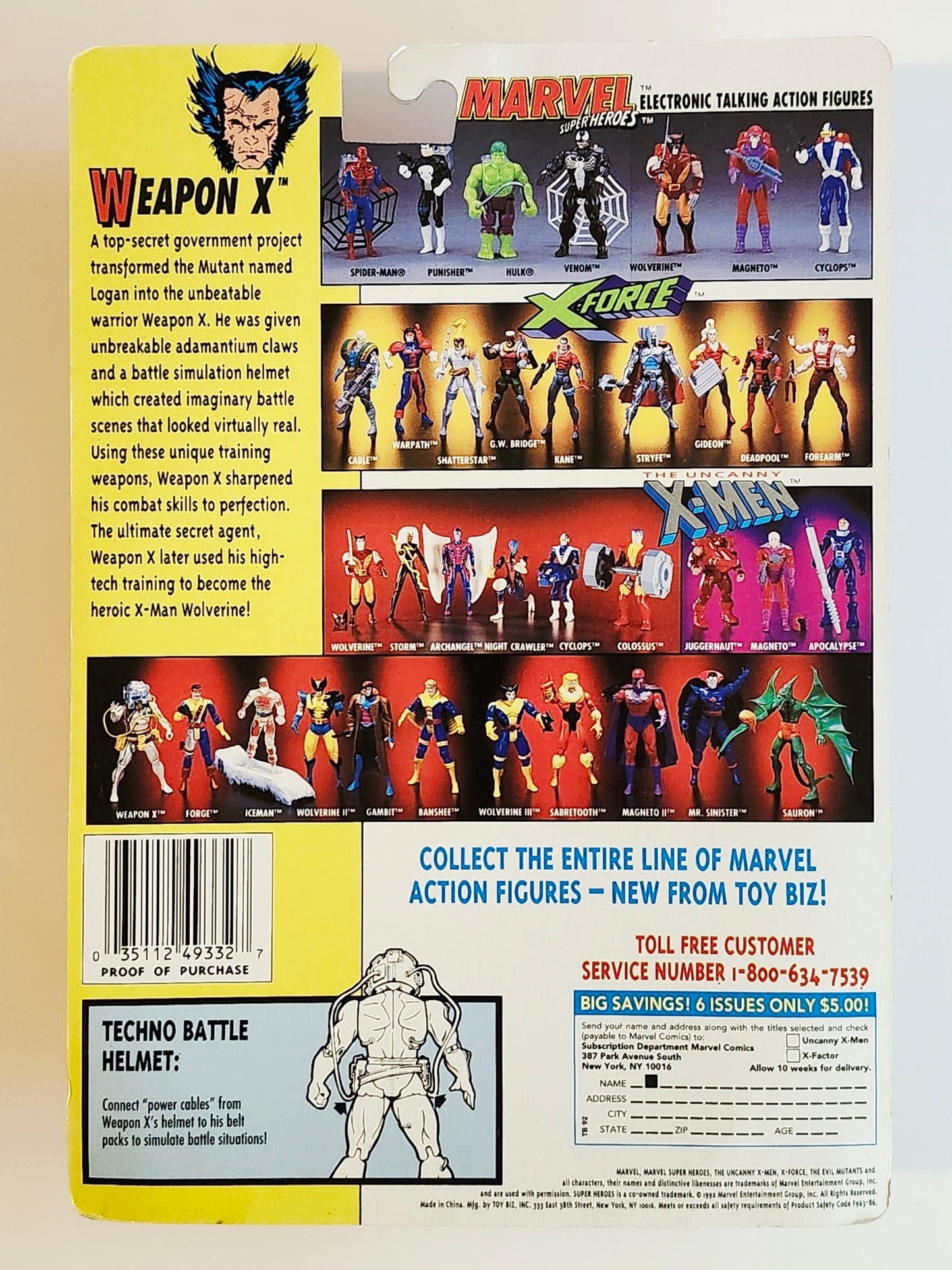X-Men 4th Edition Weapon X Wolverine (Green Cables) 5-Inch Action Figure