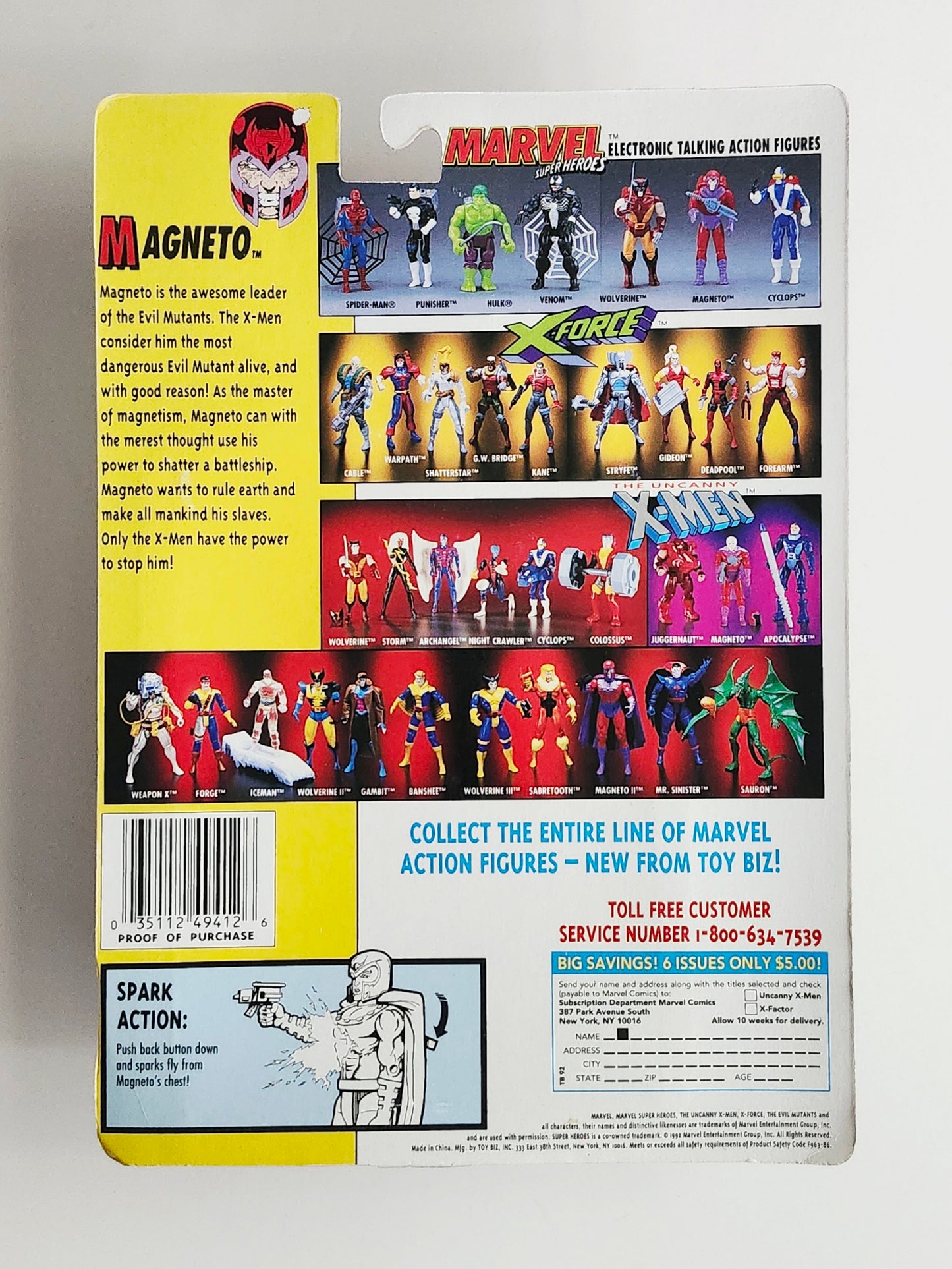 X-Men Magneto with Super Spark Action 5-Inch Action Figure, 1992