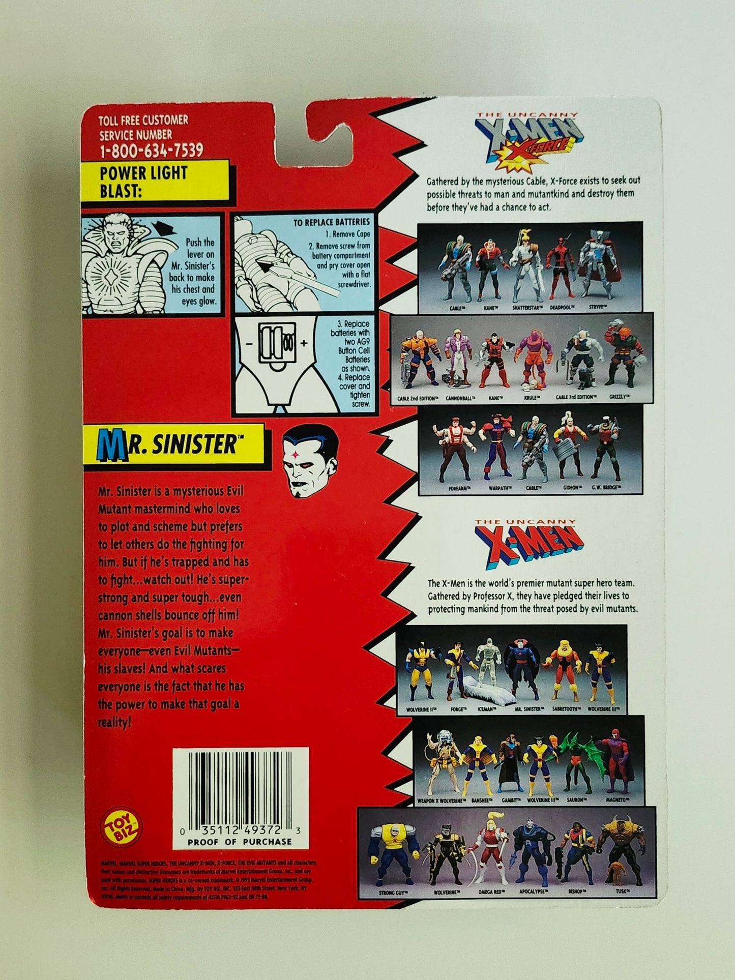 X-Men Mr. Sinister (Bearded) 5-Inch Action Figure, 1993