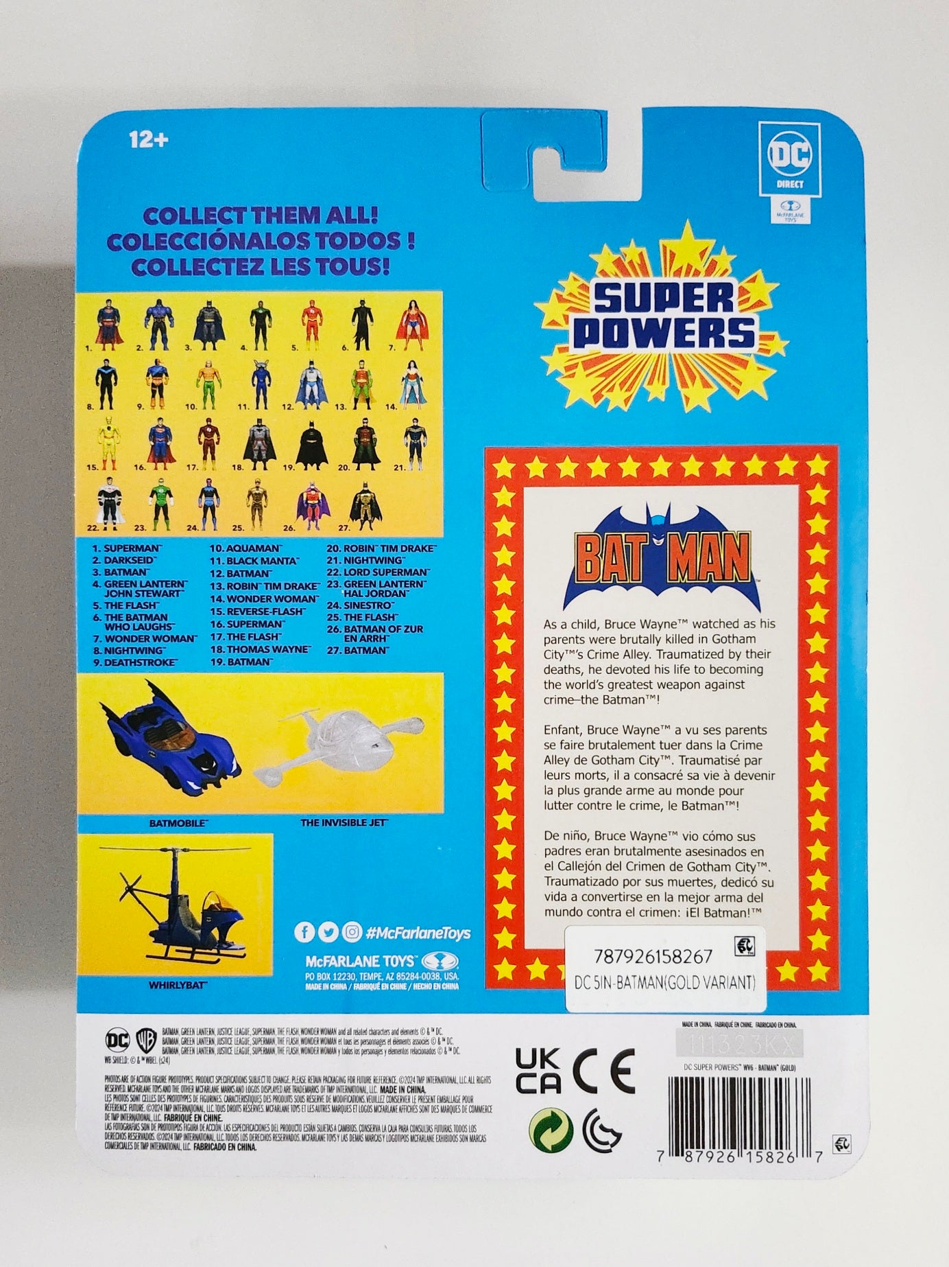 DC Super Powers Batman Gold Edition 4.5-Inch Action Figure, Not Mint