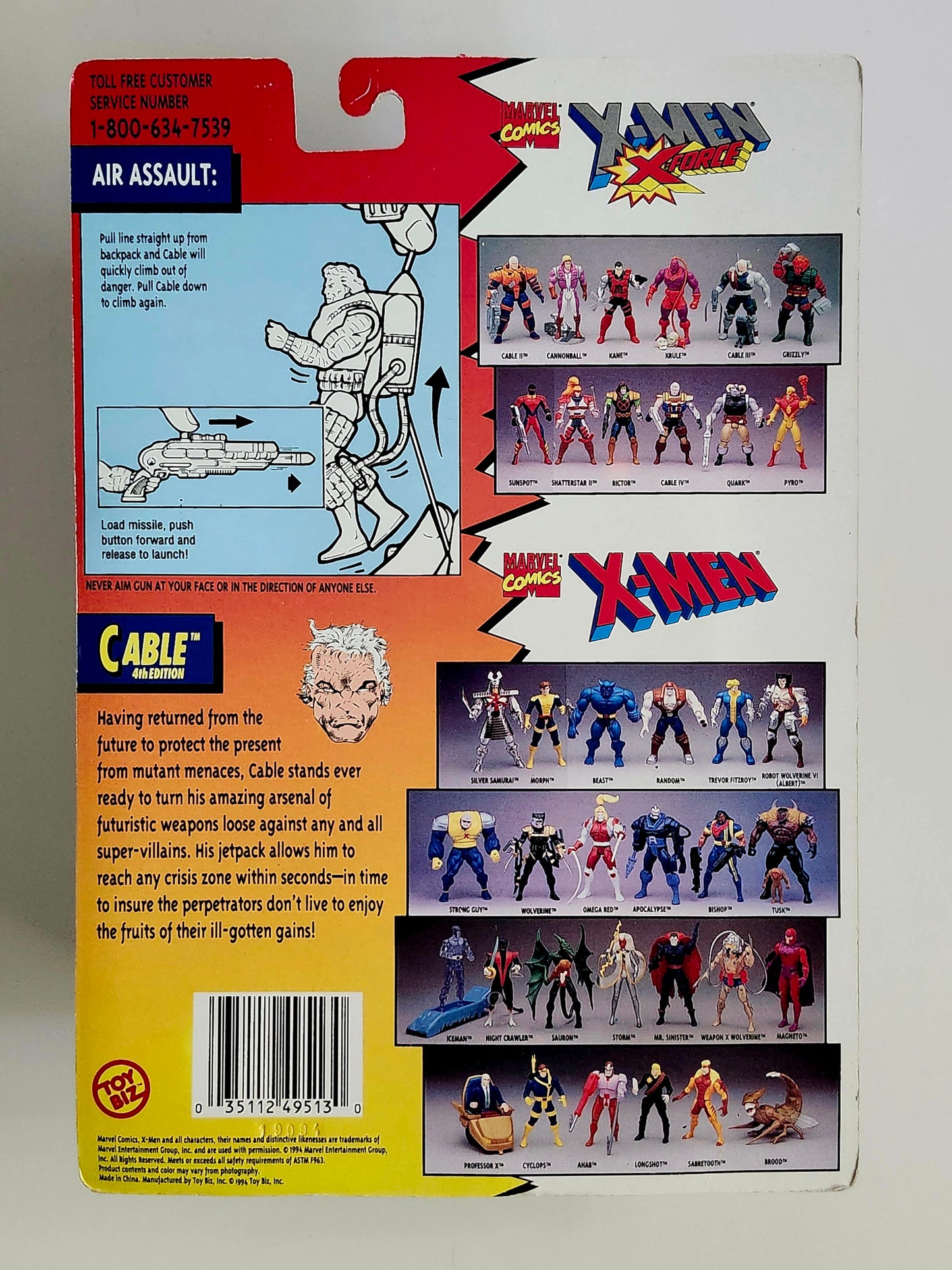 X-Men/X-Force 4th Edition Cable 5-Inch Action Figure, 1994