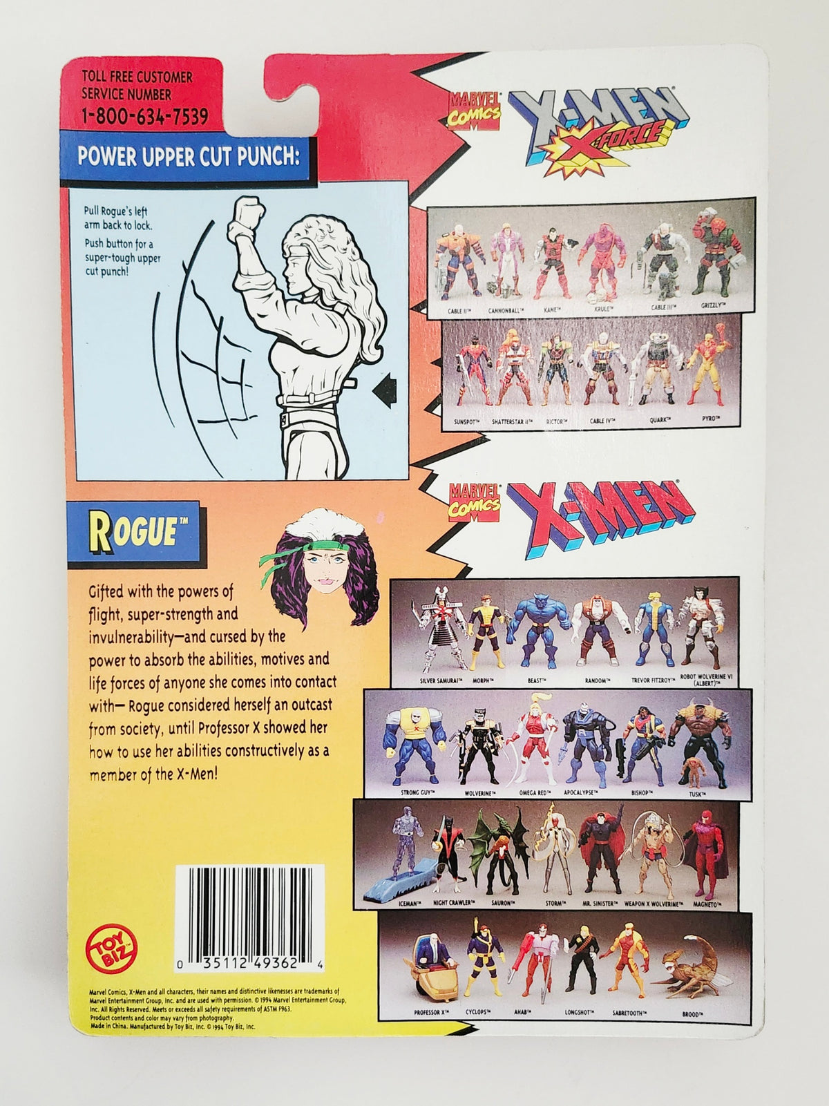 X-Men Rogue with Power Uppercut Punch 5-Inch Action Figure, 1994