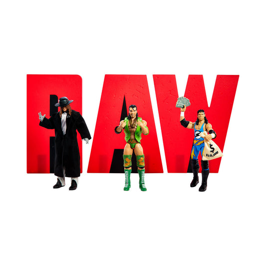 WWE Elite Collection 30th Anniversary Raw Undertaker, Razor Ramon, & 1-2-3 Kid Exclusive Action Figure 3-Pack