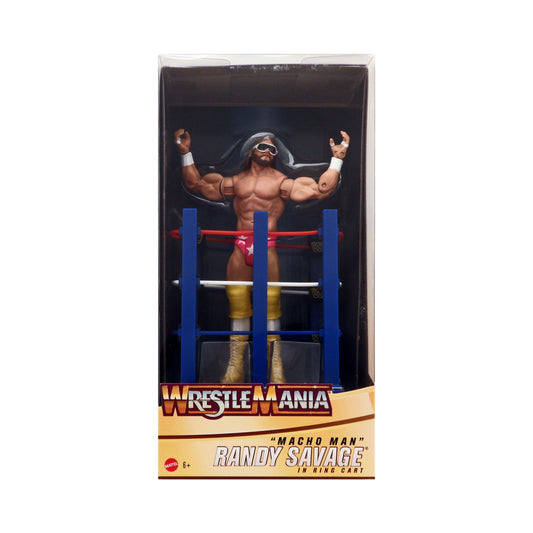 WWE WrestleMania Celebration "Macho Man" Randy Savage in Ring Cart Action Figure