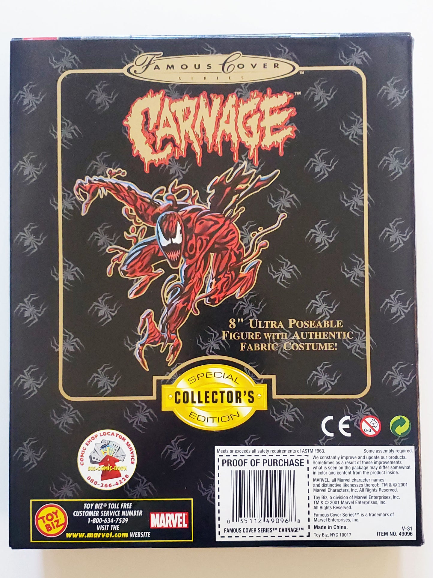 Marvel Famous Cover Series Exclusive Carnage 8-Inch Action Figure