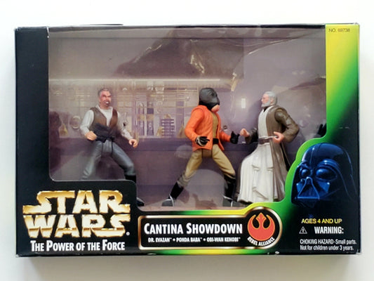 Star Wars: Power of the Force Cantina Showdown 3.75-Inch Action Figures (Dr. Evazan, Ponda Baba, Obi-Wan Kenobi)