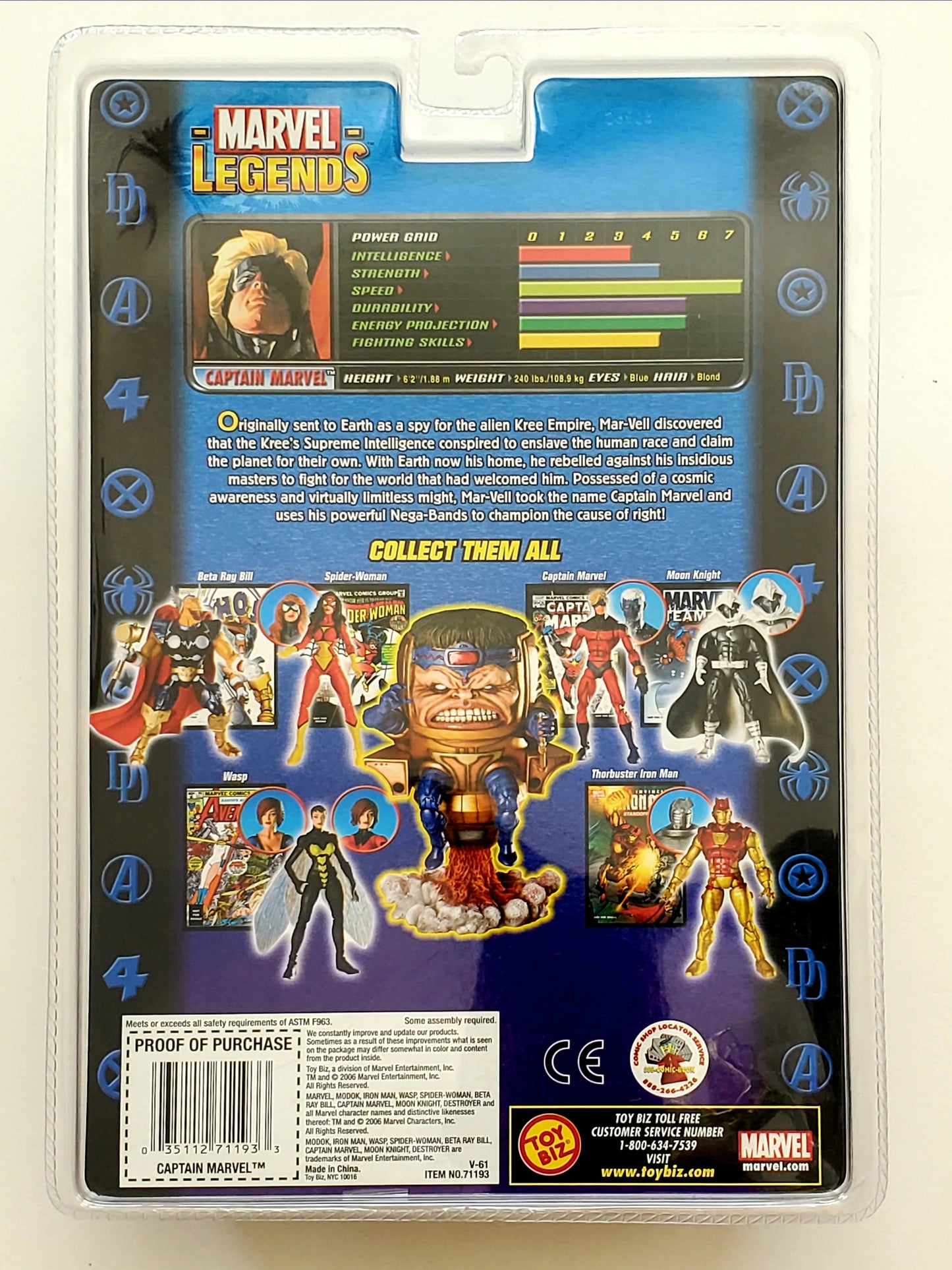 Marvel Legends MODOK Series Captain Marvel (Red & Blue Costume) 6-Inch Action Figure