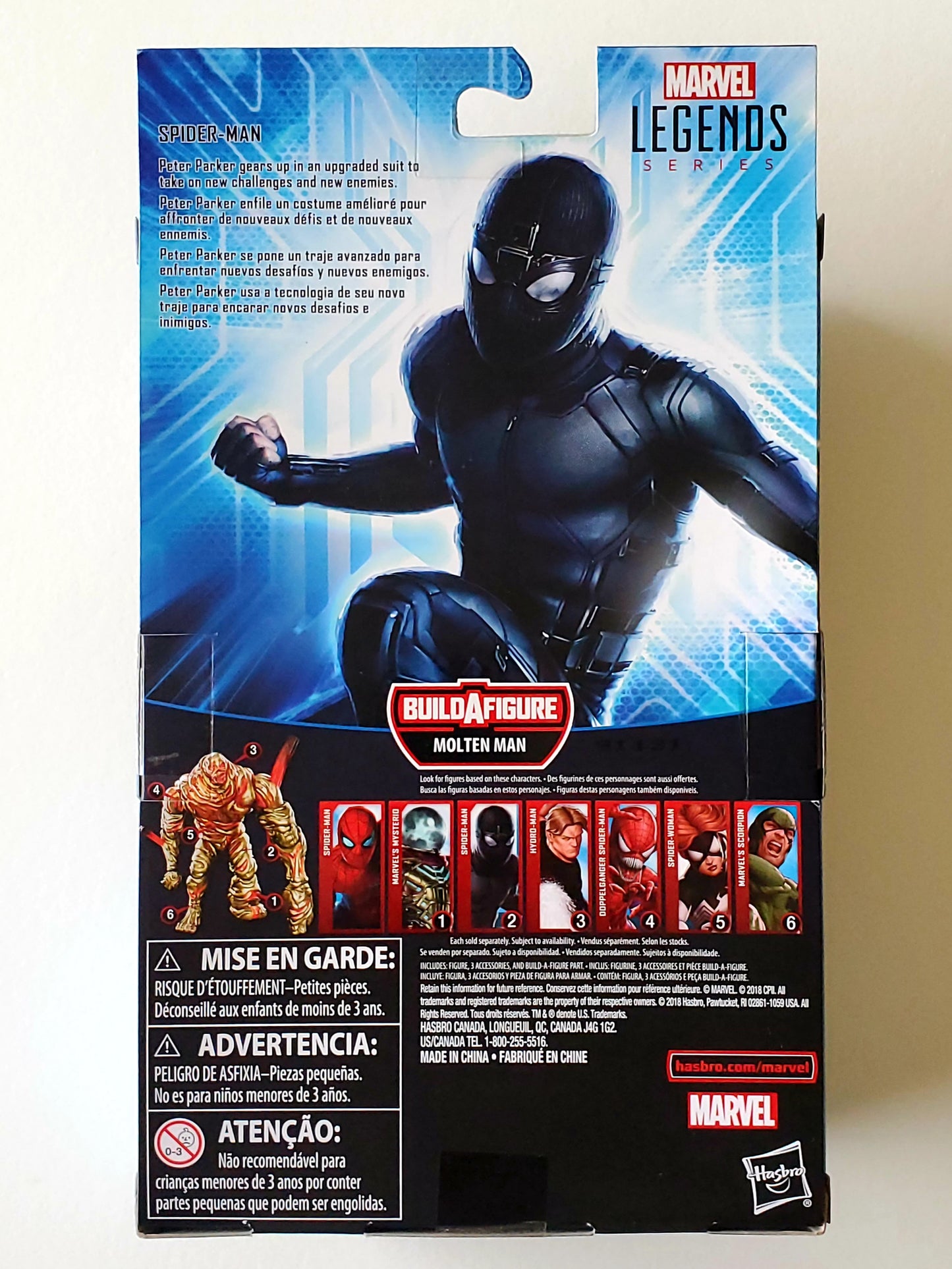 Marvel Legends Molten Man Series Stealth Suit Spider-Man 6-Inch Action Figure