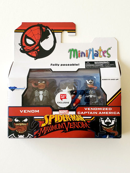 Spider-Man Maximum Venom Minimates Exclusive Venom & Venomized Captain America Action Figures