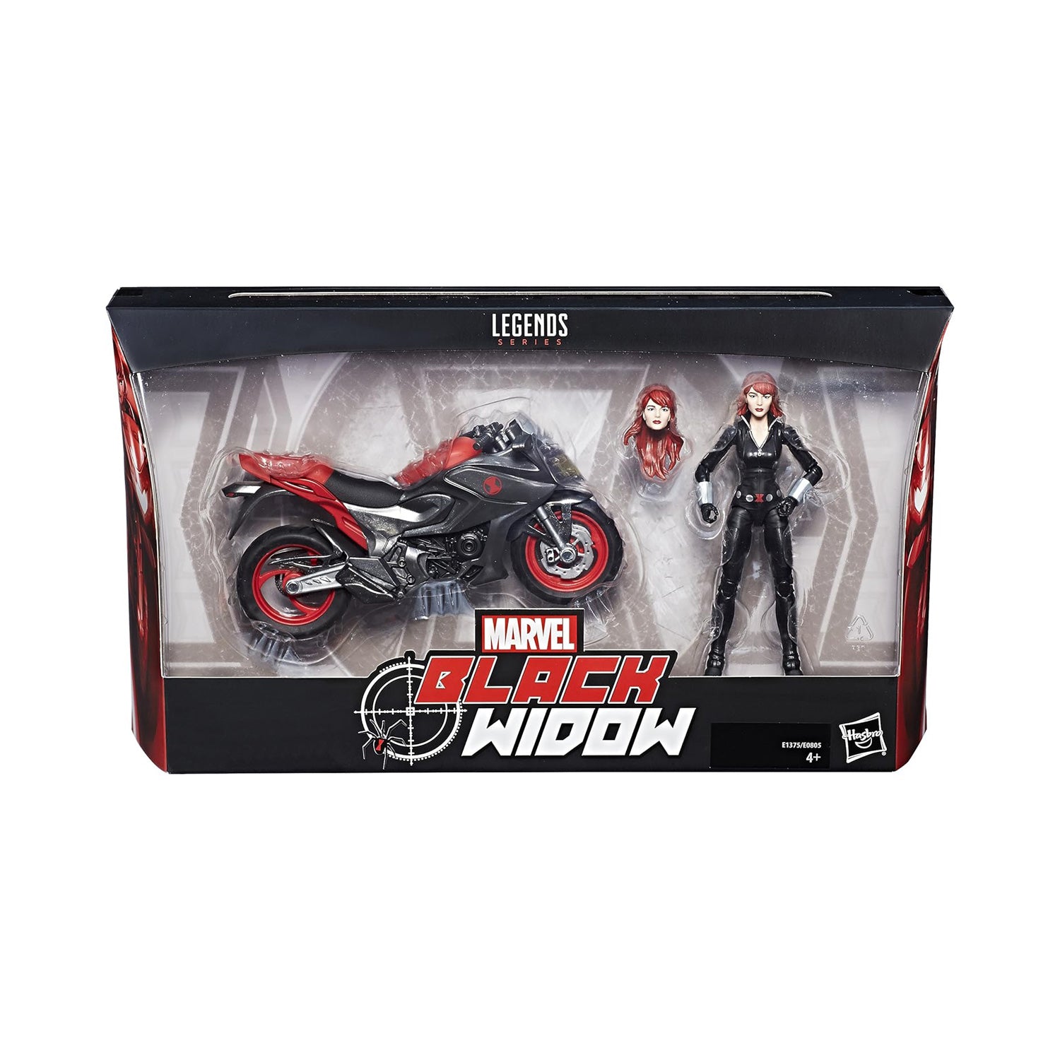 Marvel Legends Ultimate Riders Black Widow with Motorcycle 6-Inch Acti ...