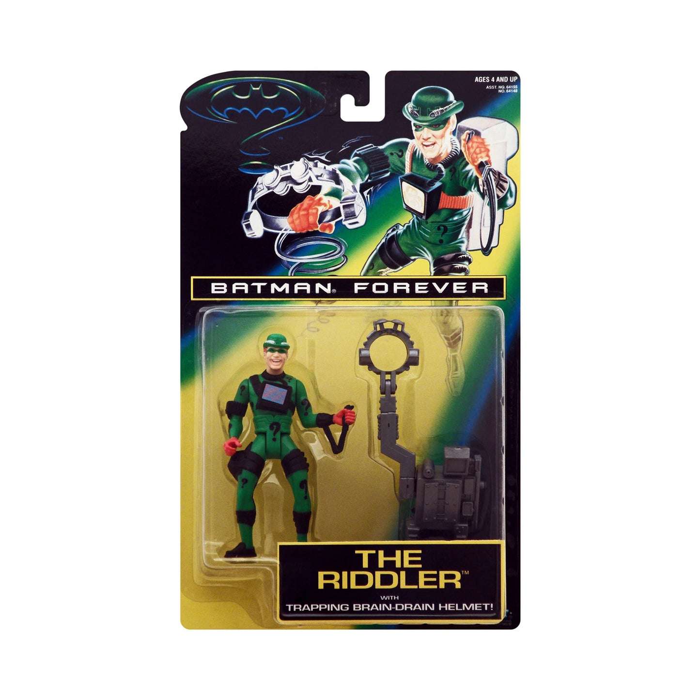 The Riddler with Trapping Brain-Drain Helmet Action Figure from Batman Forever
