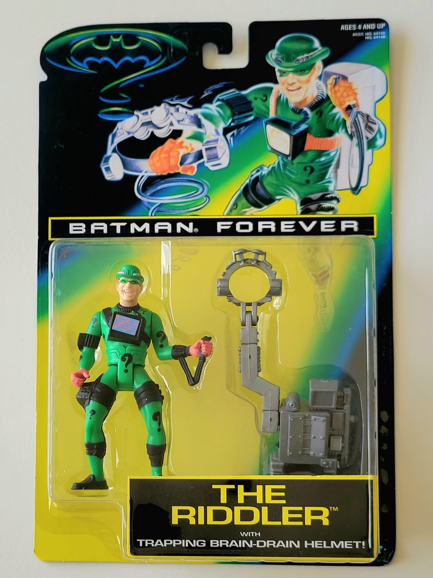 The Riddler with Trapping Brain-Drain Helmet Action Figure from Batman Forever