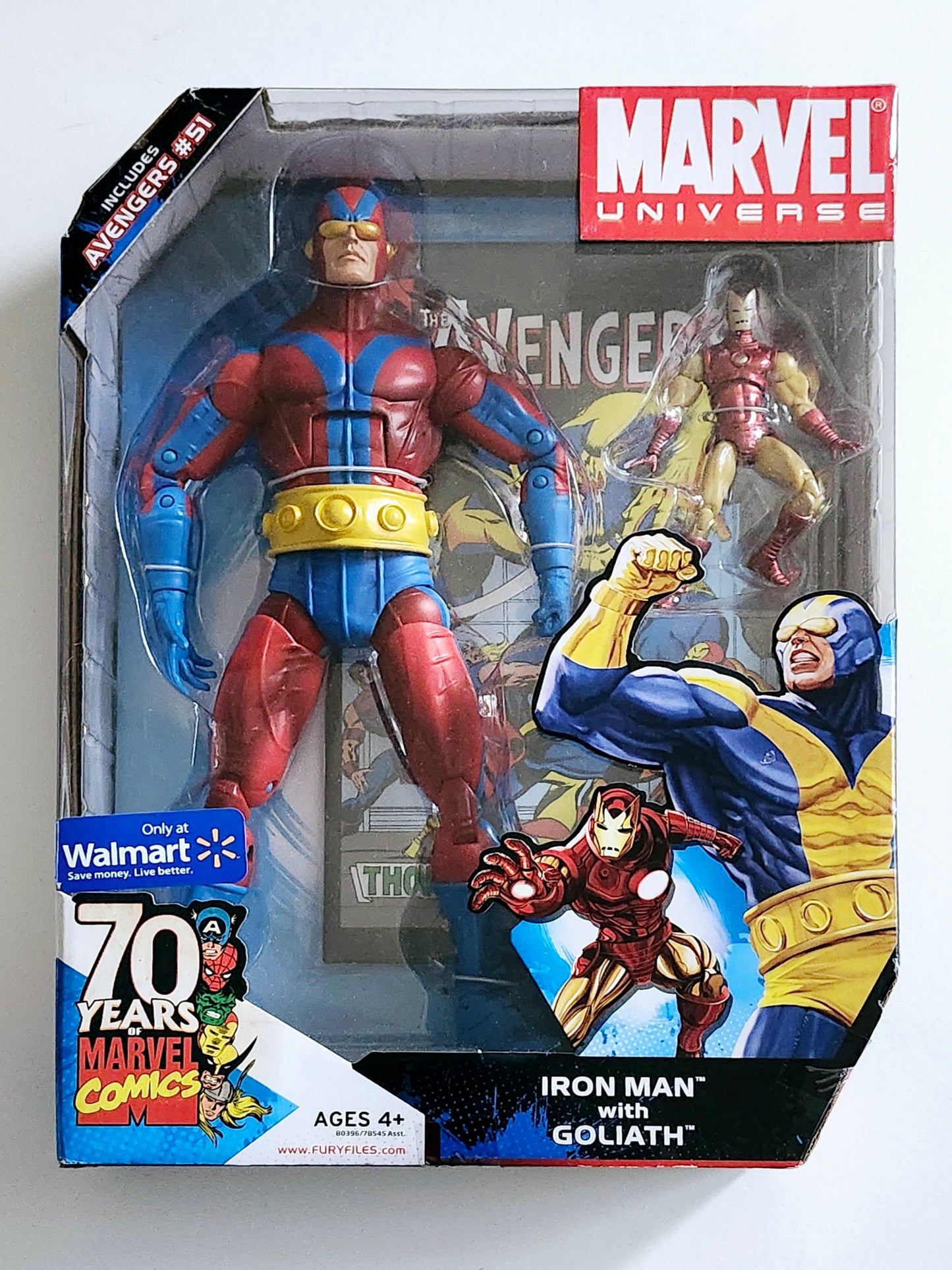 Marvel Universe Exclusive Iron Man with Goliath (Red Costume Variant) 3.75-Inch Scale Action Figures