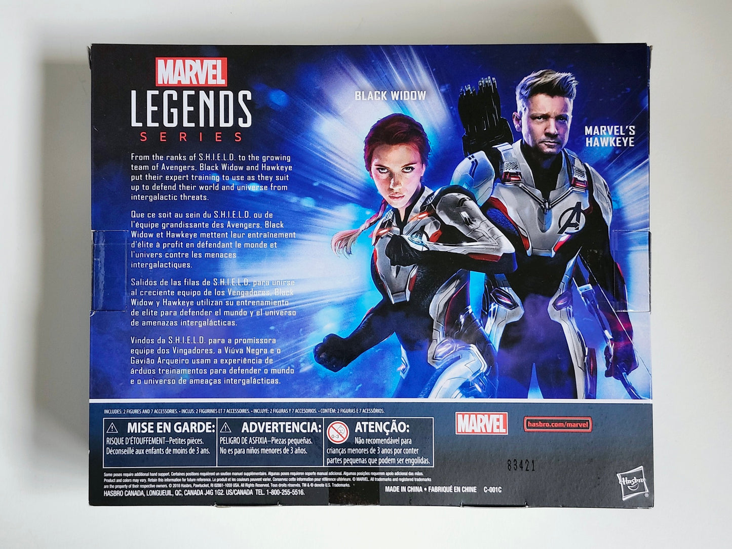 Marvel Legends Exclusive Avengers Endgame Quantum Suit Marvel's Hawkeye and Black Widow Action Figure 2-Pack