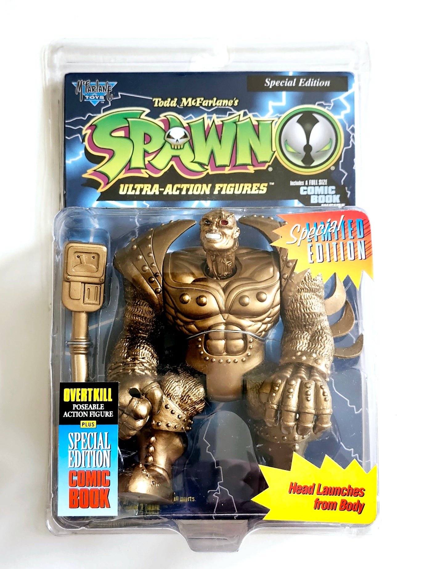 Special Edition Gold Overtkill Action Figure from Todd McFarlane's Spawn