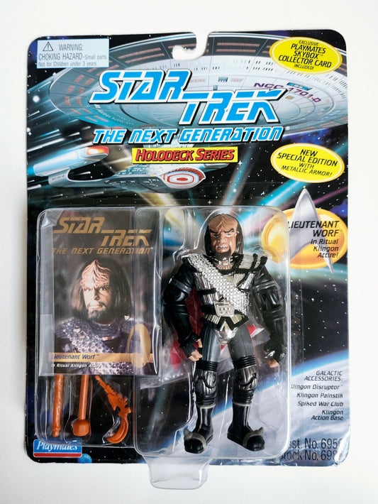 Star Trek: The Next Generation Holodeck Series Lieutenant Worf in Ritual Klingon Attire Action Figure