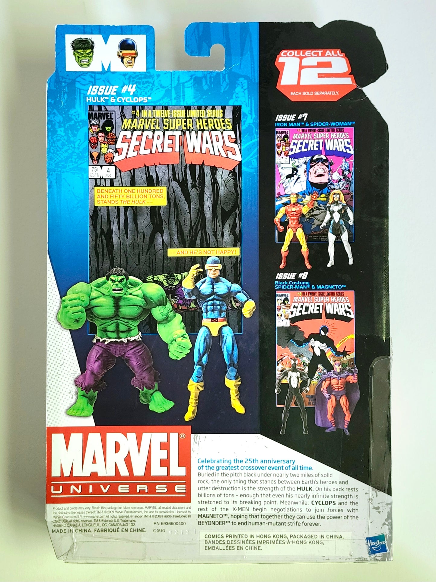 Marvel Universe Hulk & Cyclops 25th Anniversary Secret Wars 3.75-Inch Action Figure Comic Pack