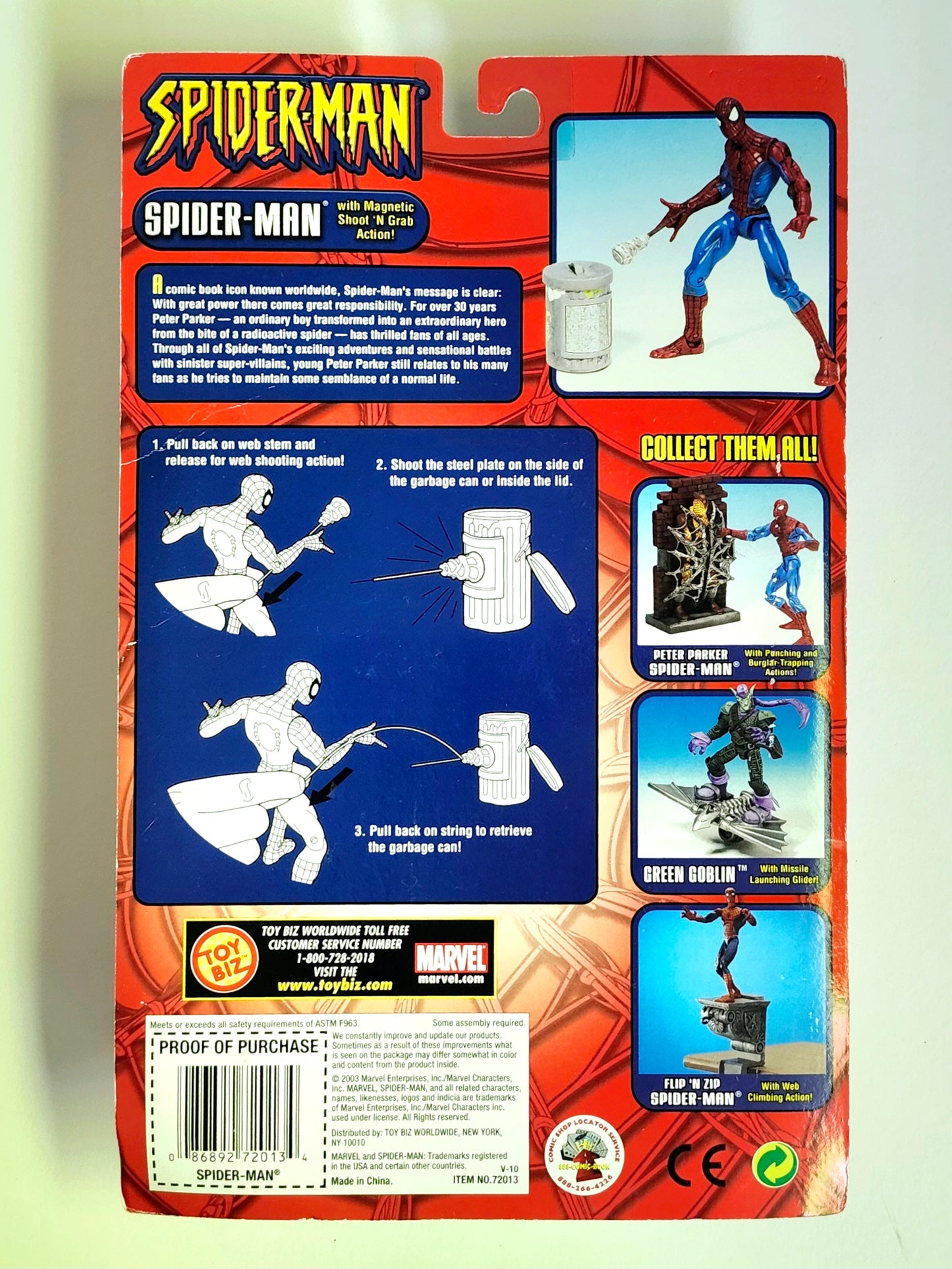Spider-Man Classics Spider-Man with Magnetic Shoot & Grab Action 6-Inch Action Figure