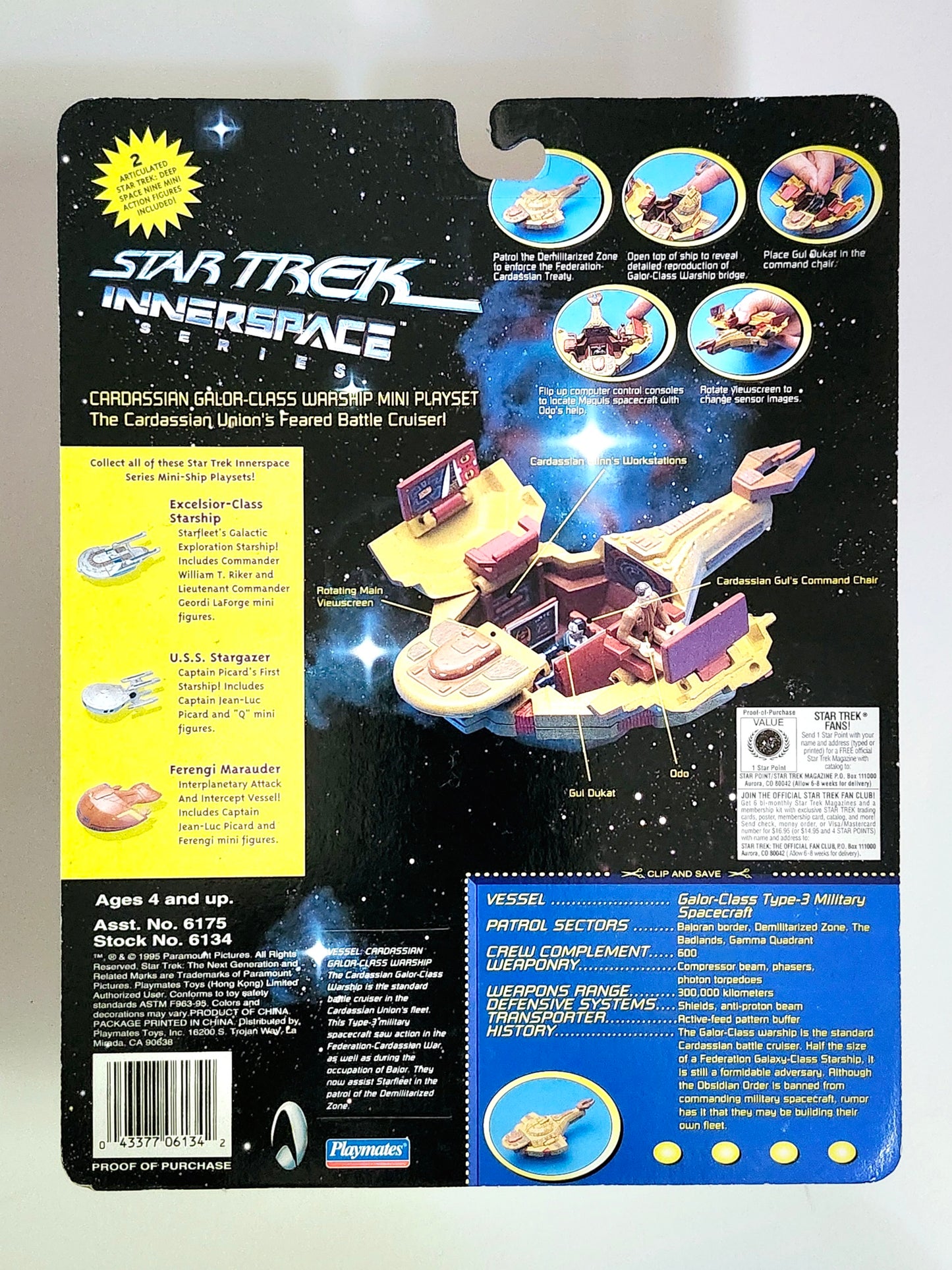 Star Trek Innerspace Series Cardassian Galor-Class Warship Mini Playset
