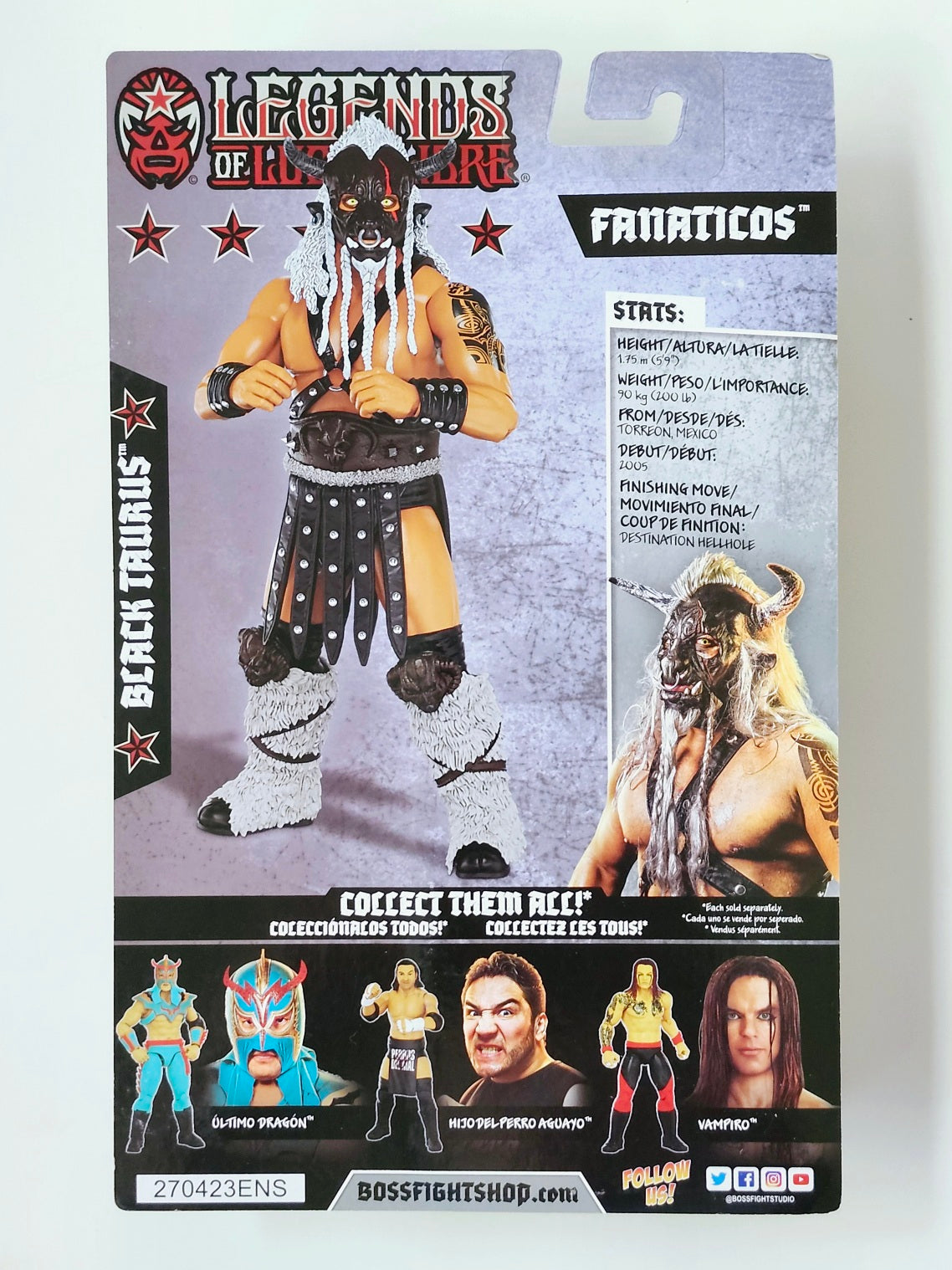 Legends of Lucha Libre Fanaticos Wave 2 Black Taurus 1:12 Scale Action Figure