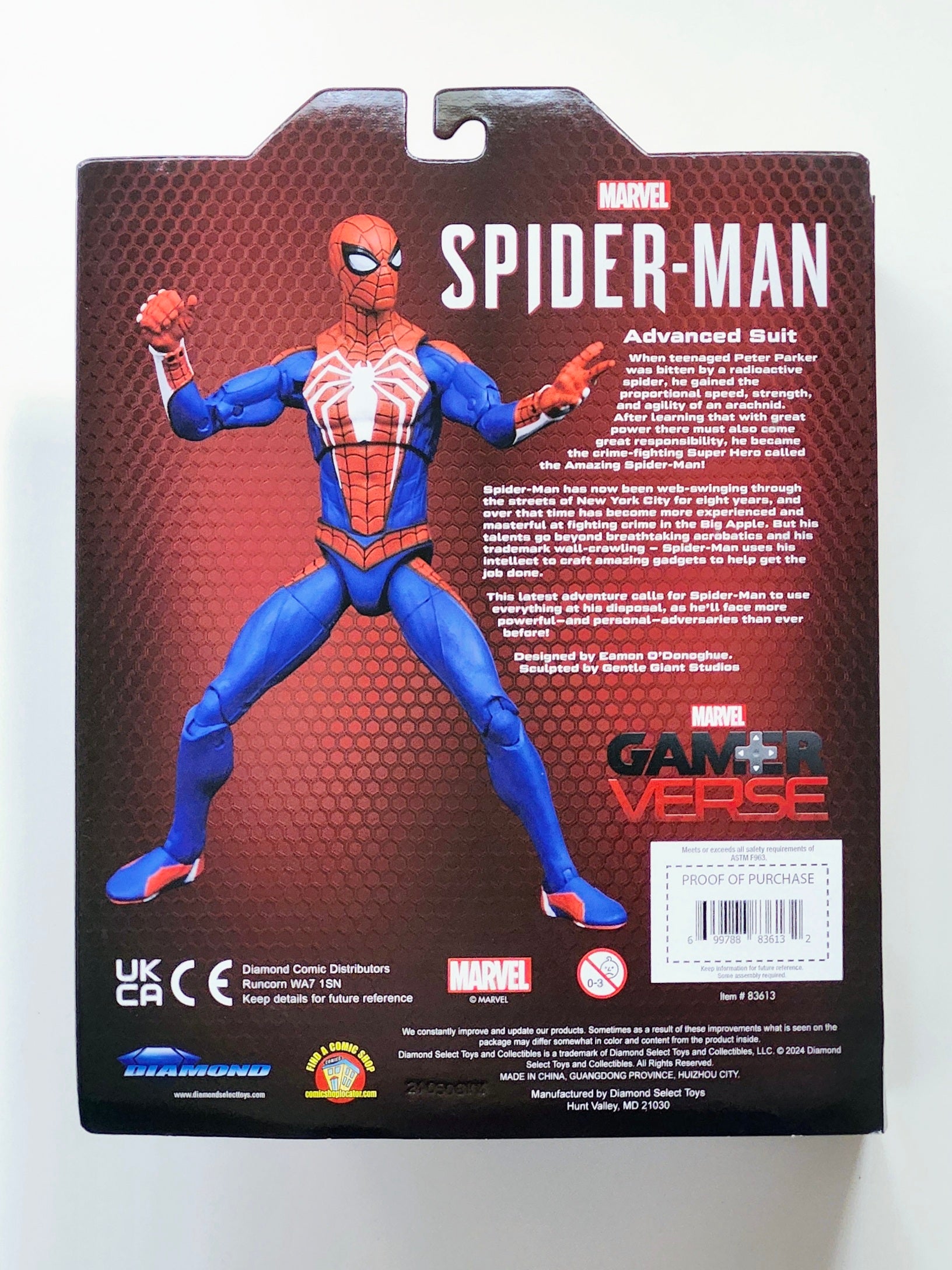 Diamond Select Spiderman Figura Ps4 Marvel Select Spider-Man