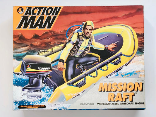 Action Man Mission Raft with Motorized Outboard Engine, Not Mint