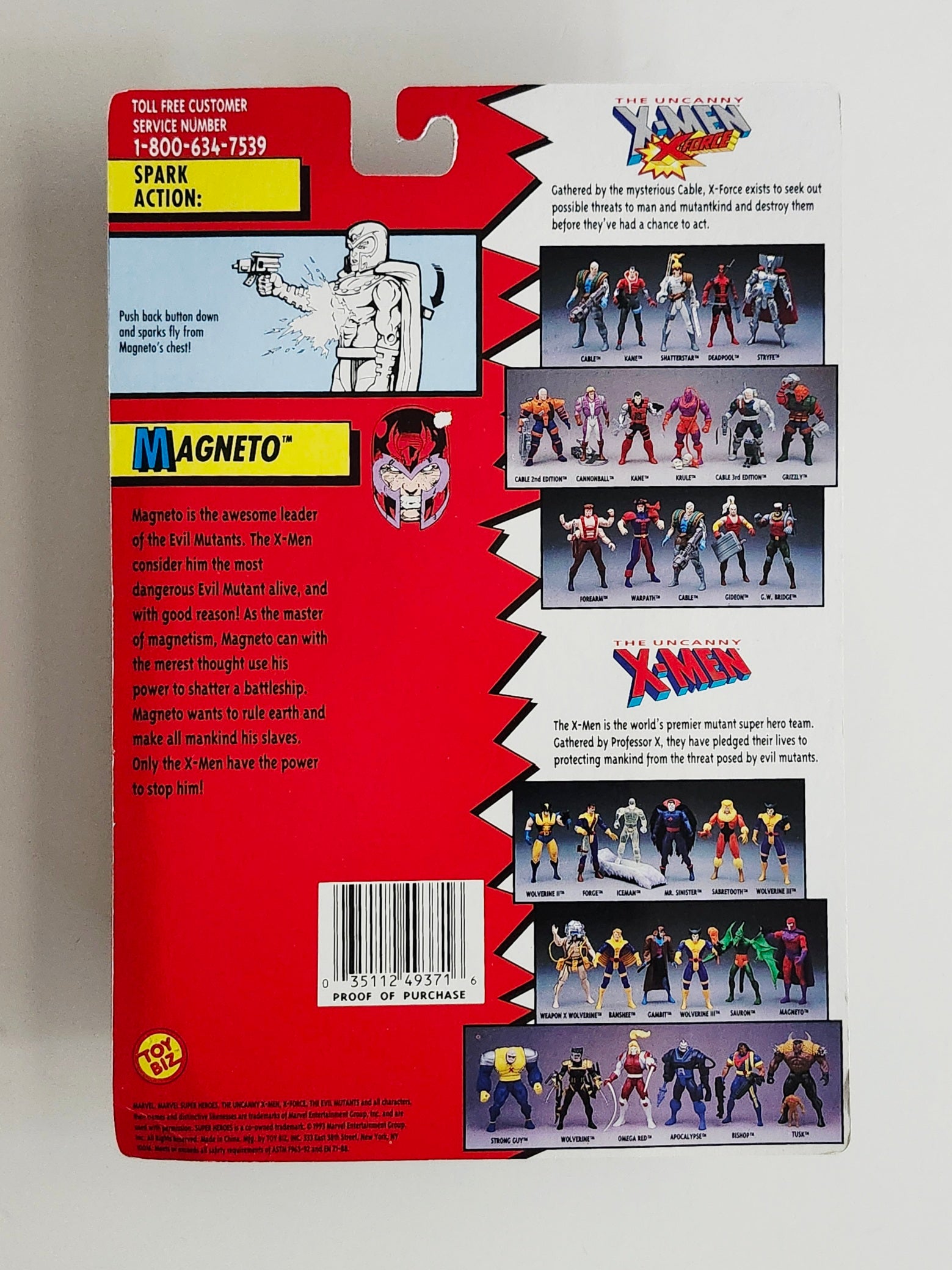 X-Men Magneto with Super Spark Action (Red Striped Gloves) 5-Inch