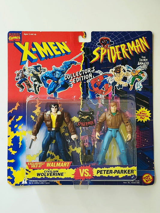 X-Men & Spider-Man Animated Series Collectors Edition Civilian Wolverine vs. Peter Parker Exclusive Action Figure 2-Pack