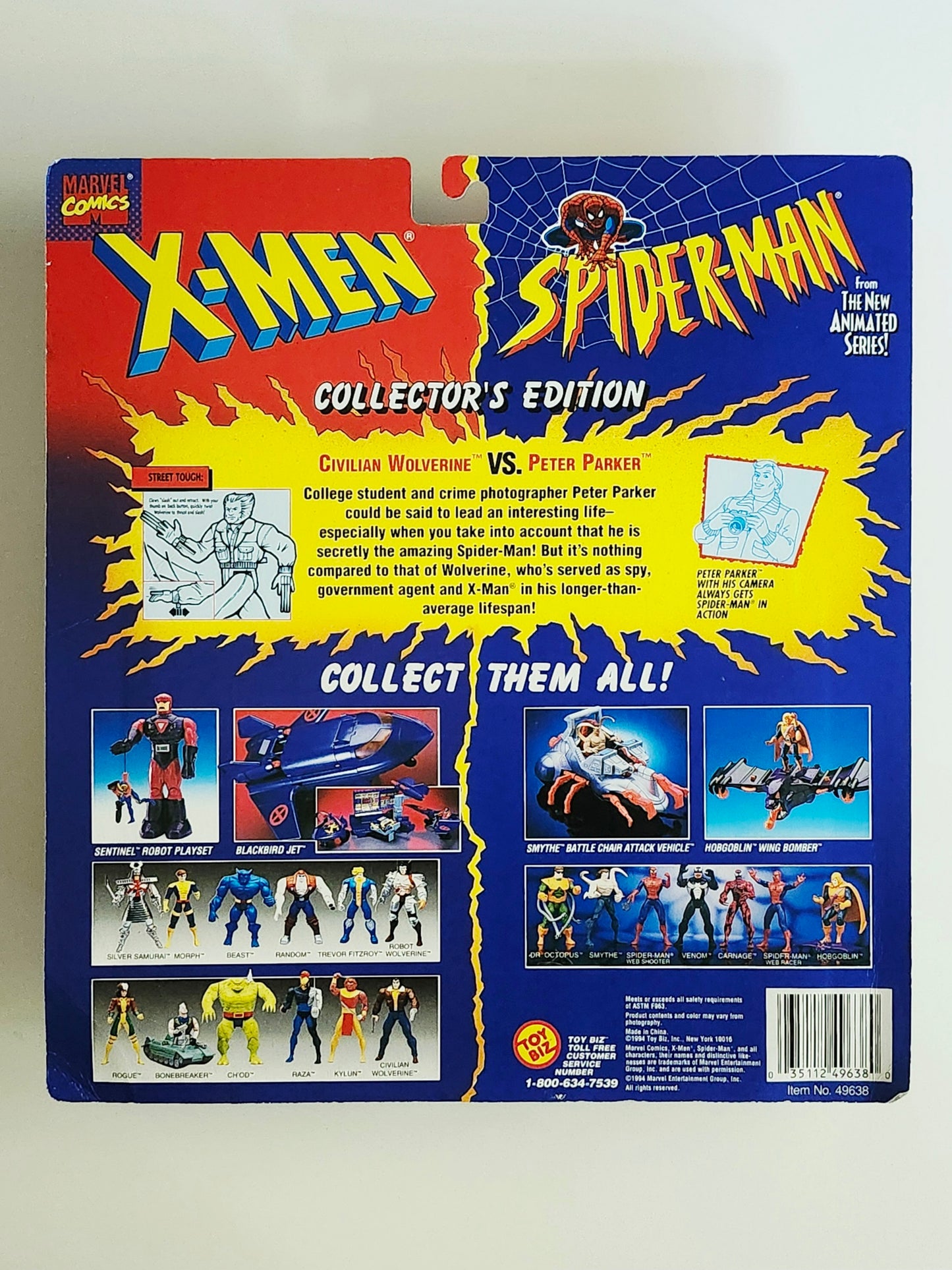 X-Men & Spider-Man Animated Series Collectors Edition Civilian Wolverine vs. Peter Parker Exclusive Action Figure 2-Pack