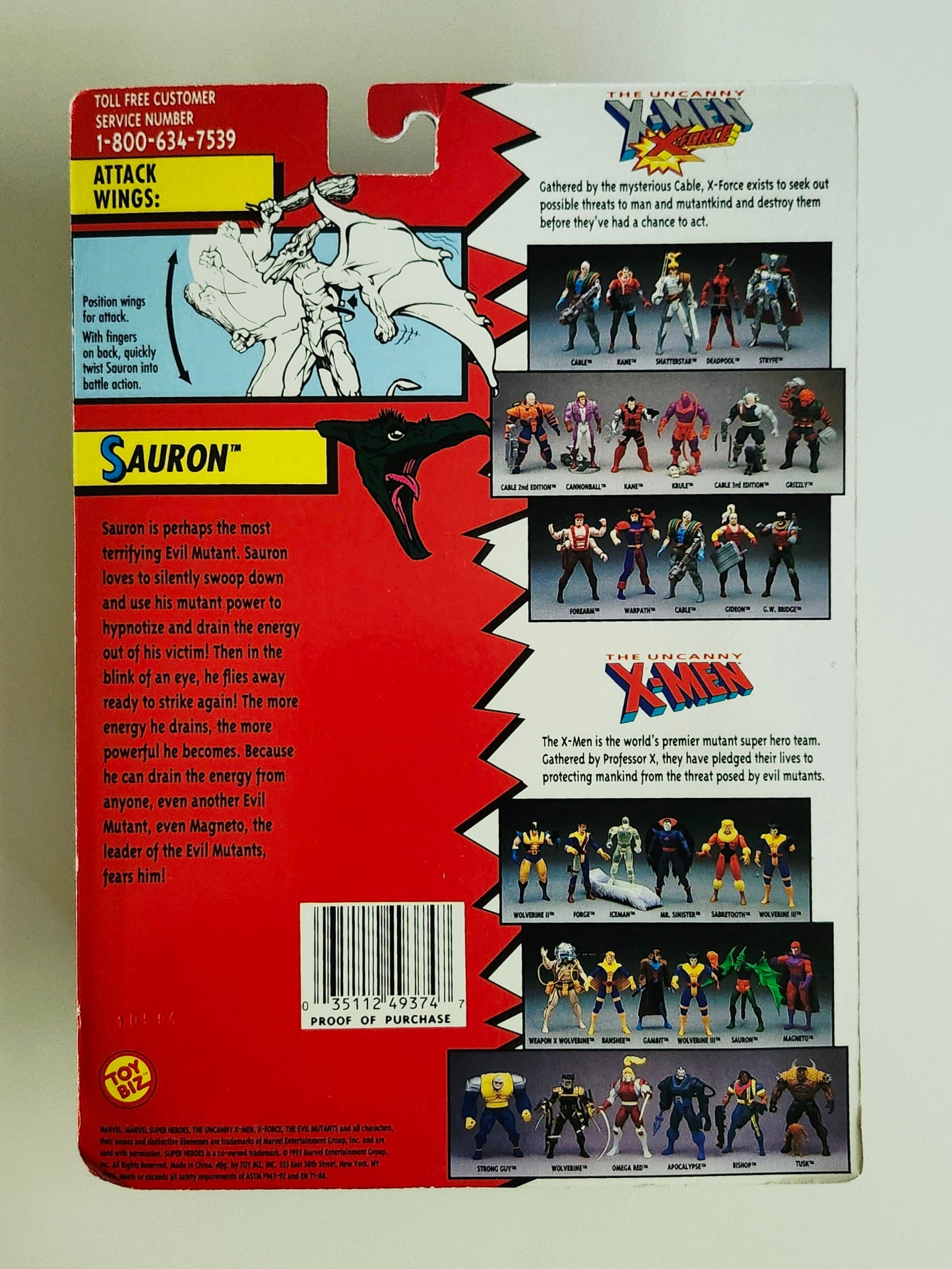 X-Men Sauron (Gold Shorts) 5-Inch Action Figure, 1993 – Action