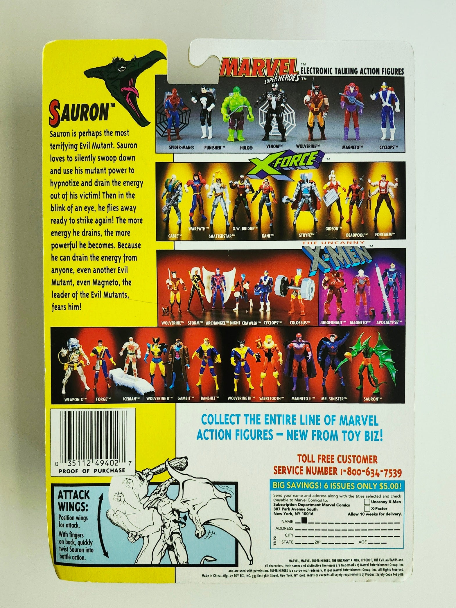 X-Men Sauron 5-Inch Action Figure, 1992 – Action Figures and