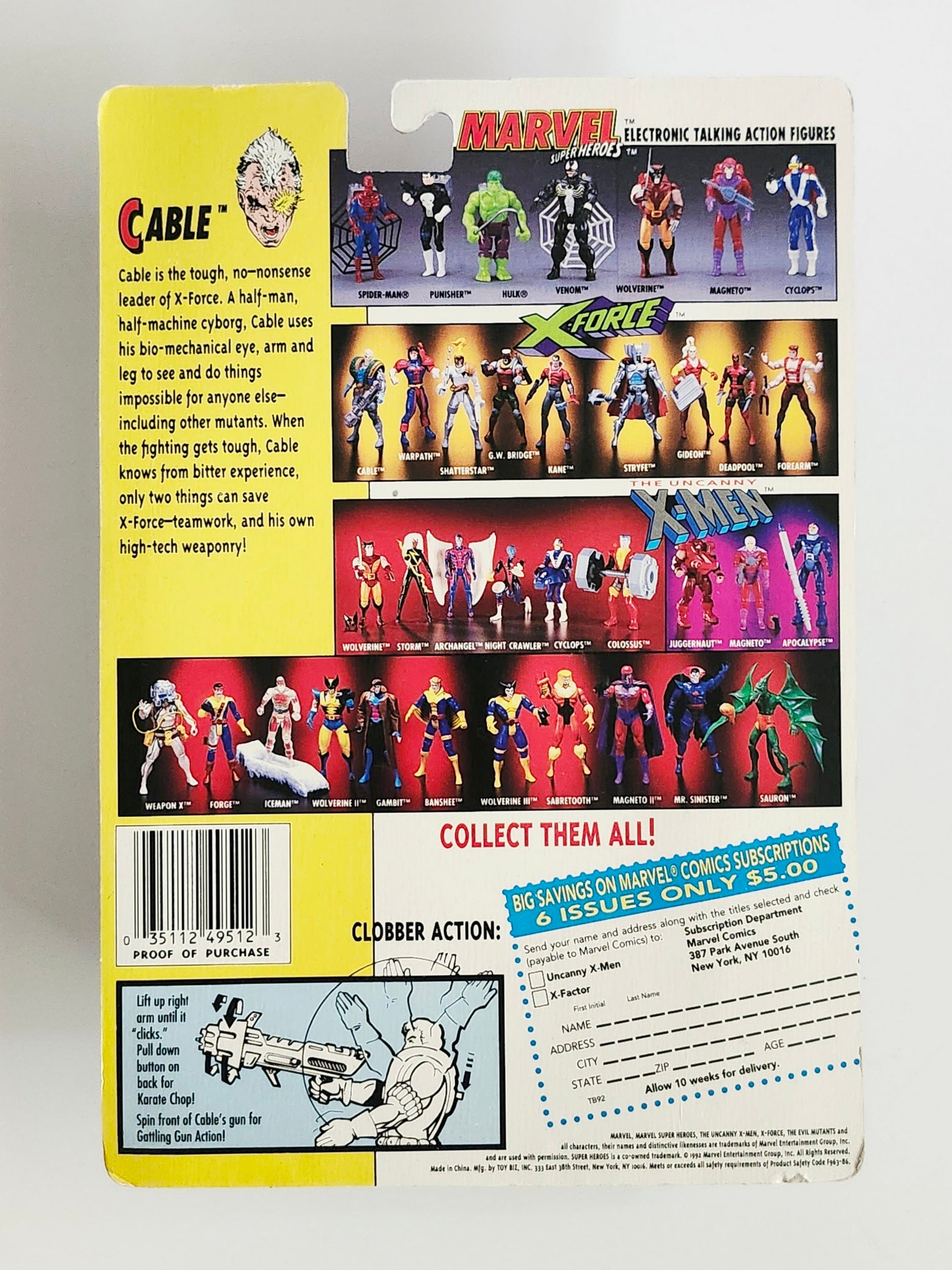 X-Men/X-Force Cable 5-Inch Action Figure, 1992 – Action Figures