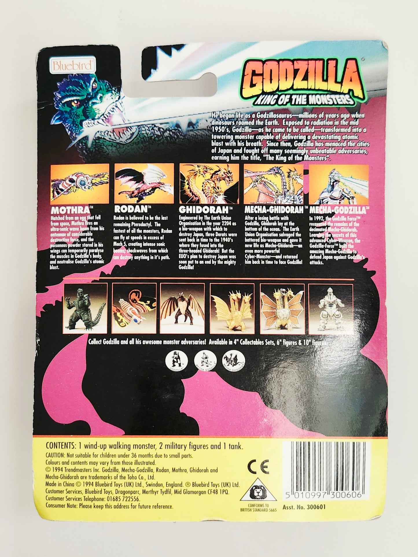 Bluebird Godzilla King of the Monsters Wind-Up Walking Monster Action Playset