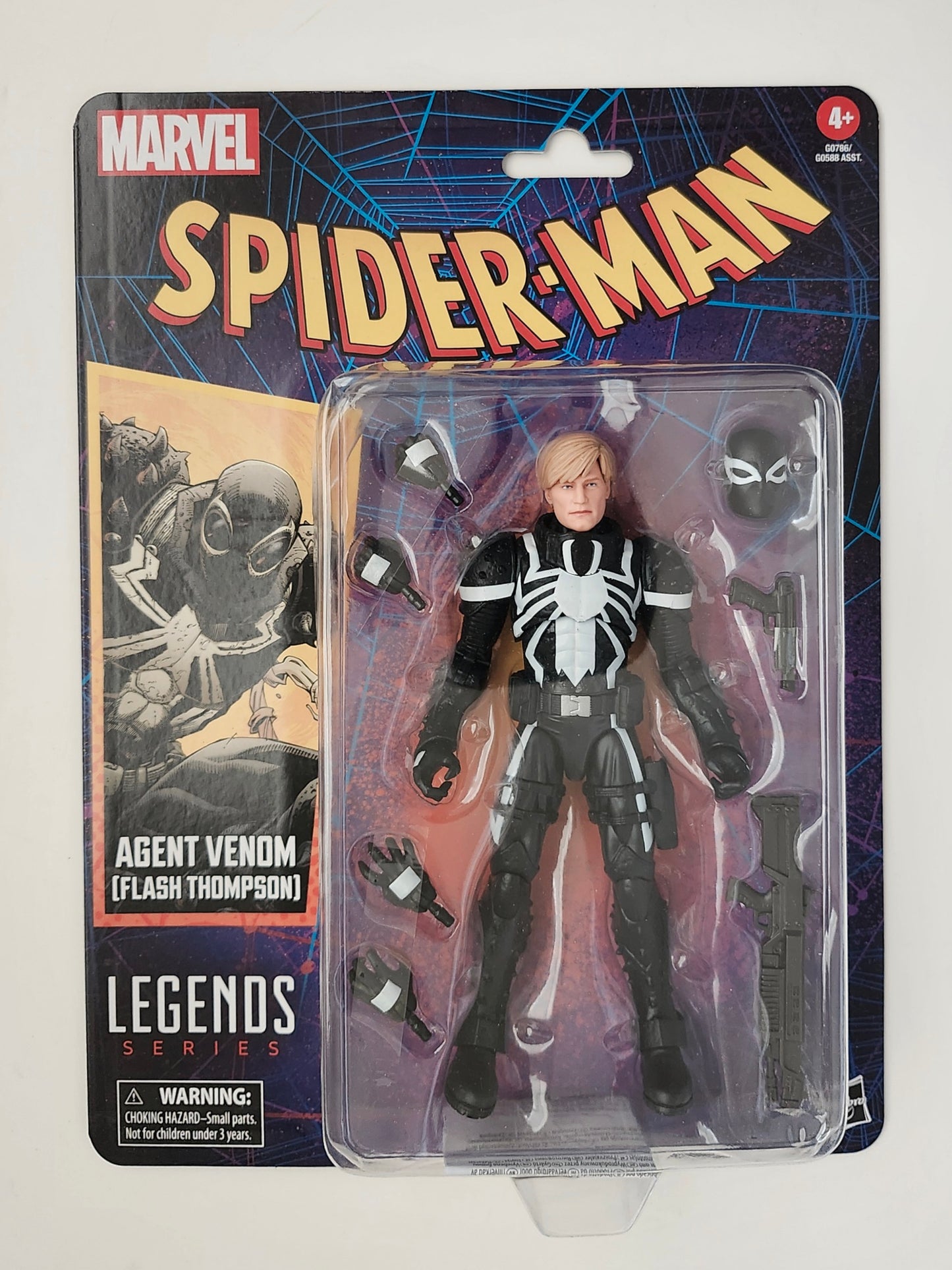 Marvel Legends Spider-Man Retro Collection Agent Venom (Flash Thompson) 6-Inch Action Figure, Not Mint