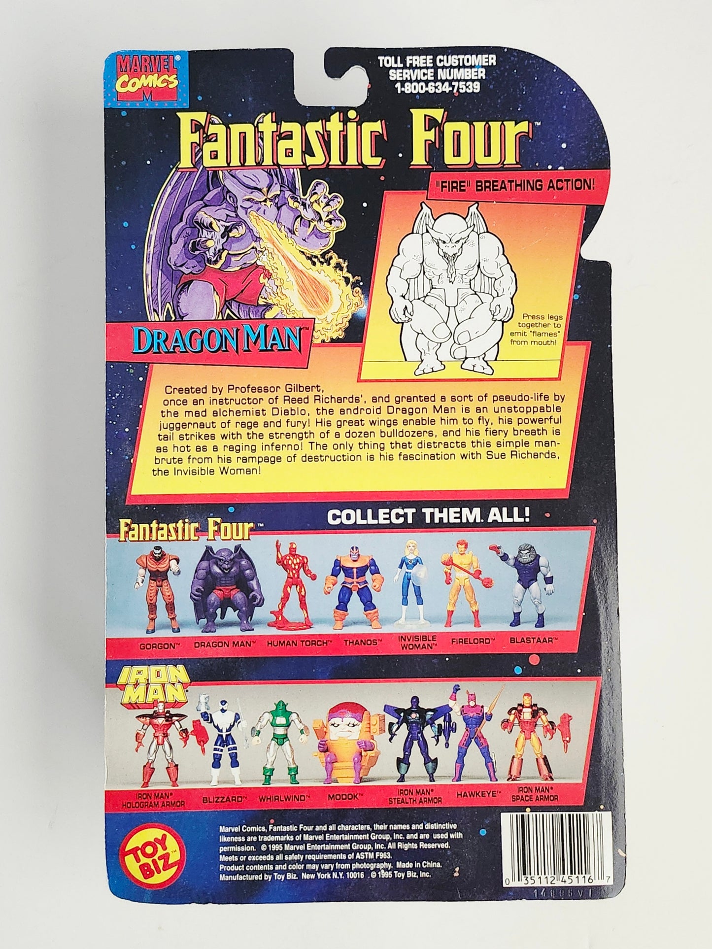 Fantastic Four Dragon Man with "Fire" Breathing Action 5-Inch Action Figure