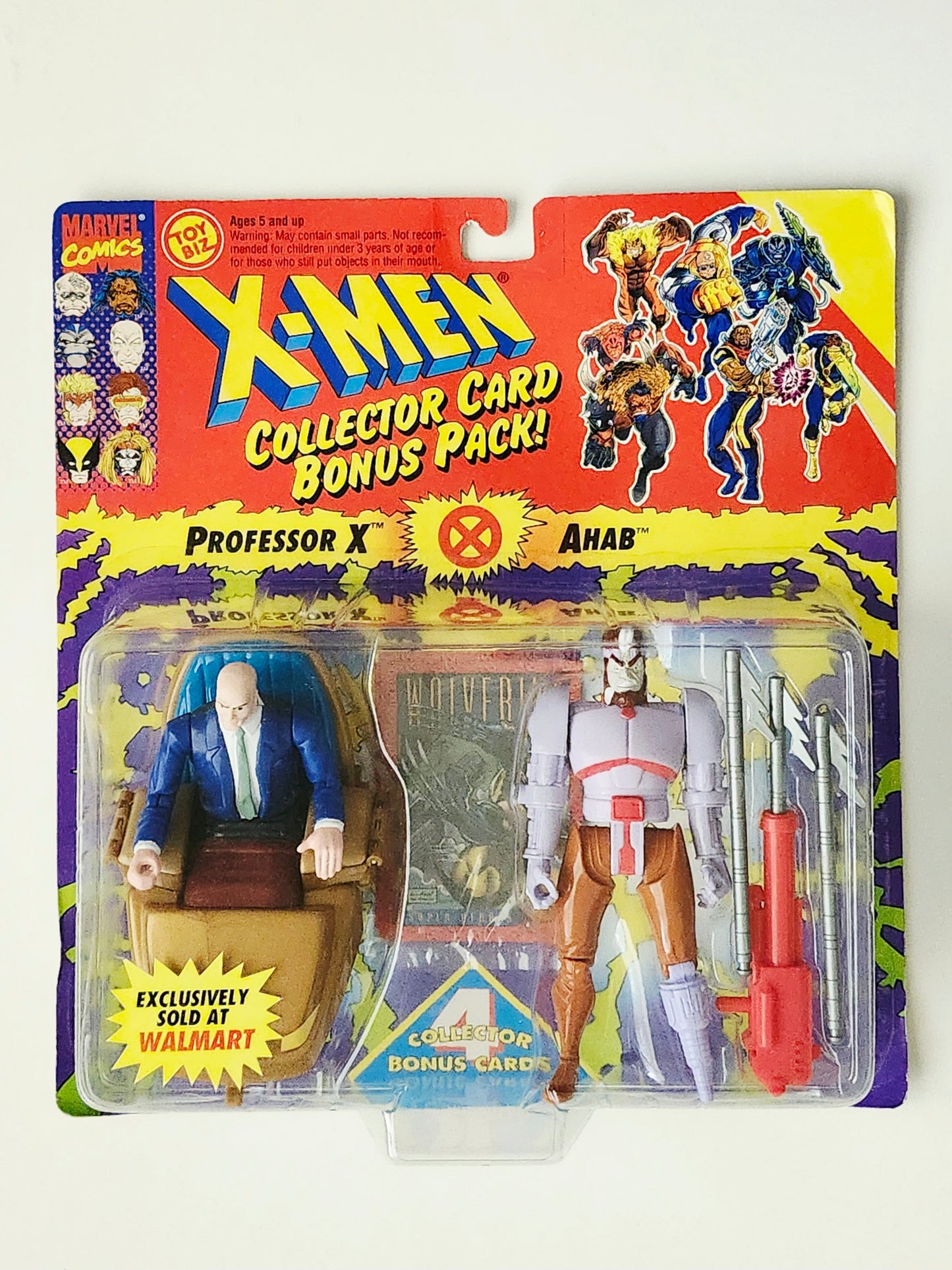 X-Men Collector Card Bonus Back Professor X & Ahab Exclusive Action Figure 2-Pack