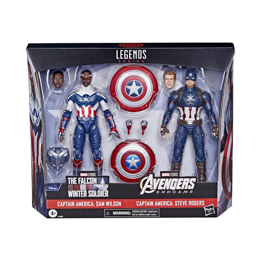 Marvel Legends Captain America (Sam Wilson and Steve Rogers) Action Figure 2-Pack