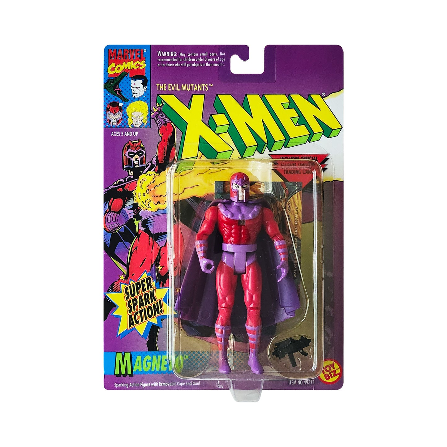 X-Men Magneto with Super Spark Action (Red Striped Gloves) 5-Inch Action Figure, 1993