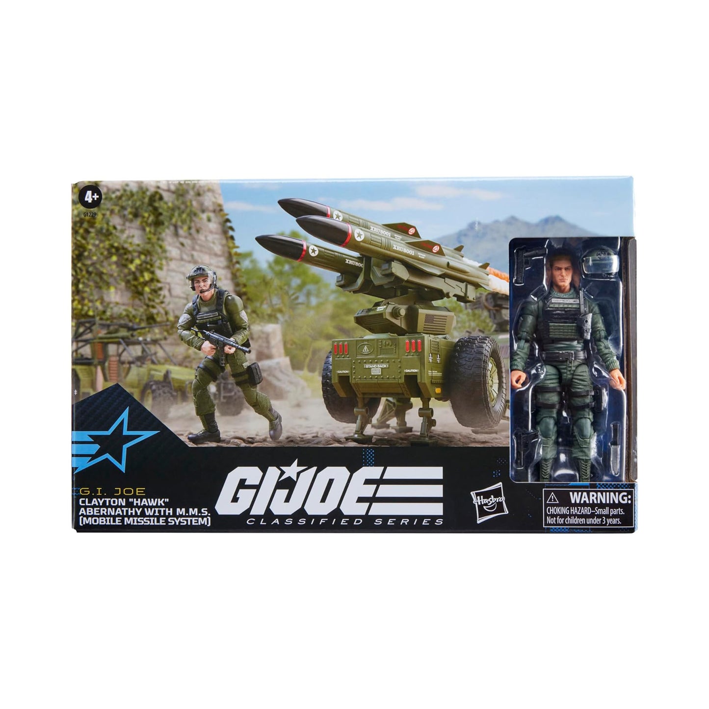 G.I. Joe Classified Series #182 Clayton “Hawk” Abernathy with M.M.S. (Mobile Missile System) Towable Vehicle 6-Inch Scale Action Figure Set