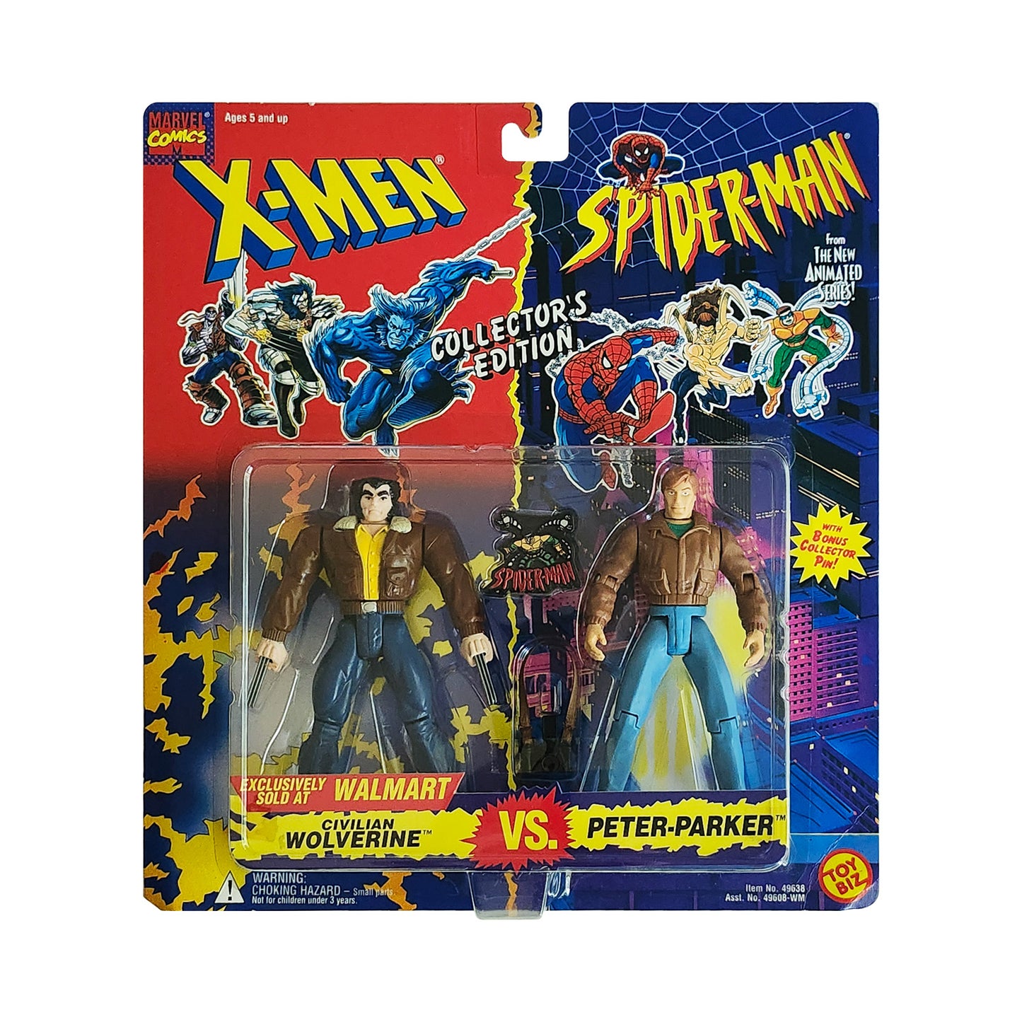 X-Men & Spider-Man Animated Series Collectors Edition Civilian Wolverine vs. Peter Parker Exclusive Action Figure 2-Pack