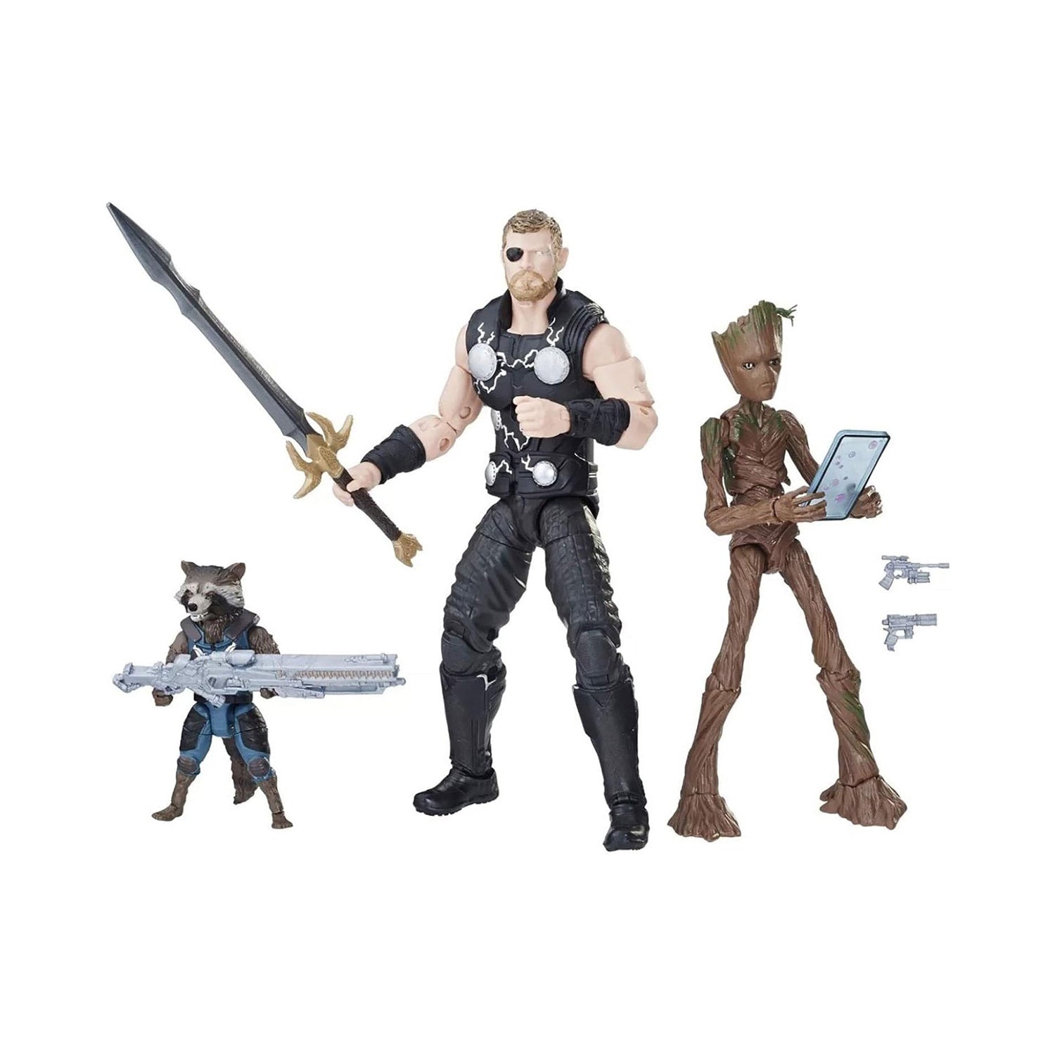Marvel Legends Avengers Infinity War Thor, Rocket Raccoon, and