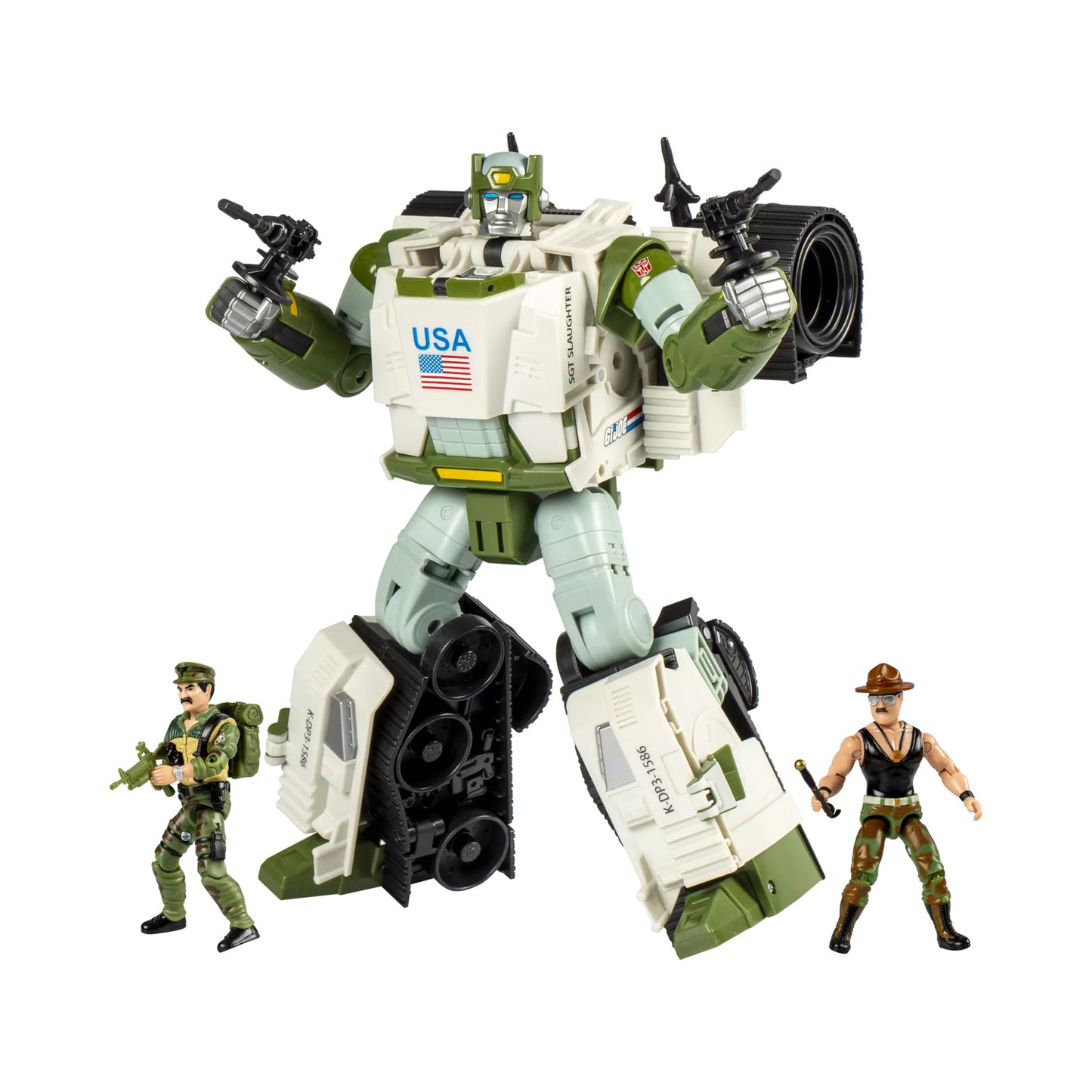 G.I. Joe x Transformers Collaborative Kup Triple T with Sgt. Slaughter and Leatherneck Action Figures